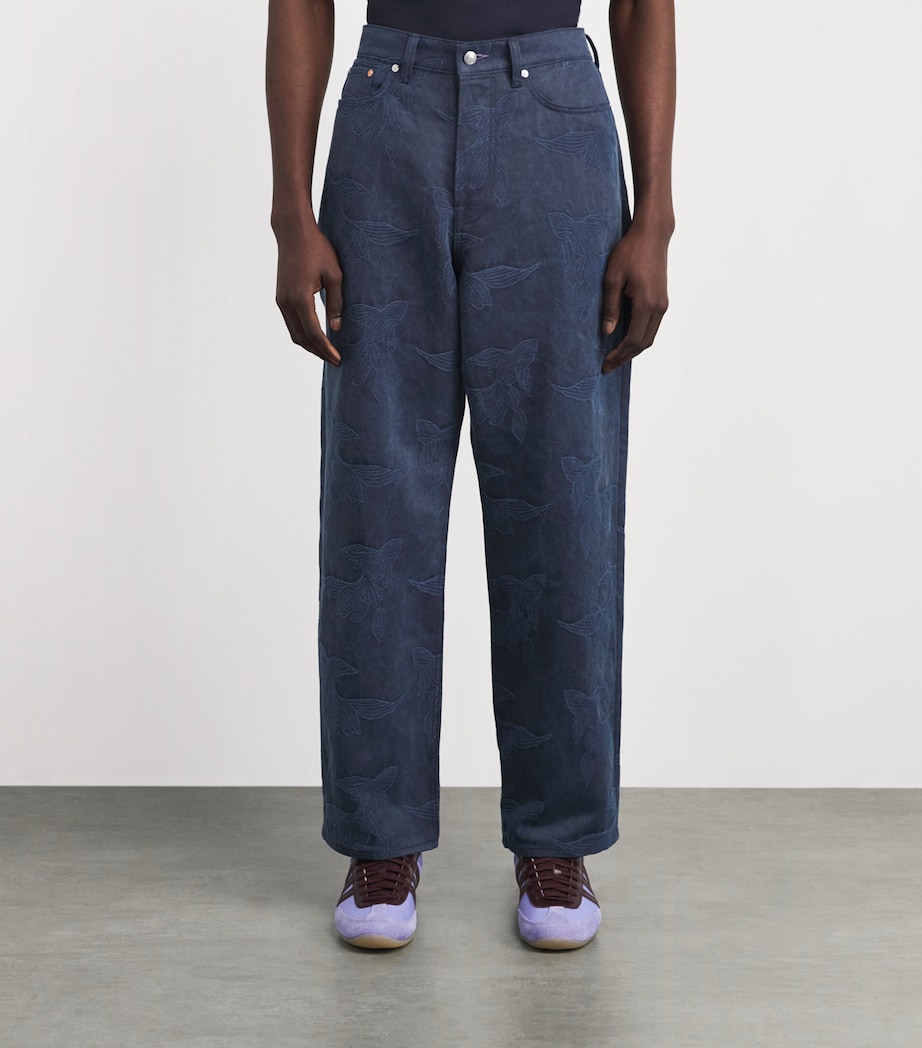Paul Smith Mens Fish Embroidered Straight Jeans Image 4