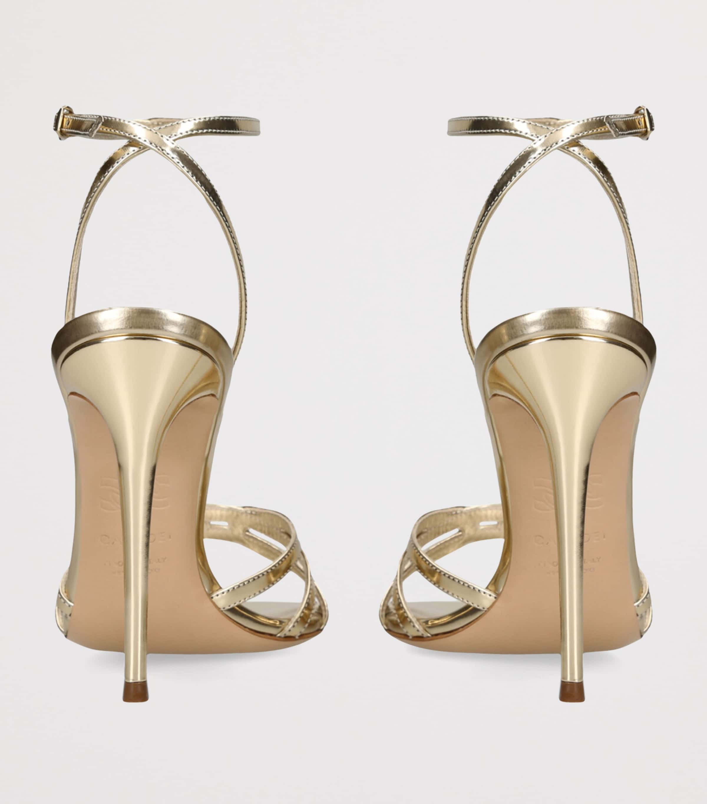 Leather Julia Heeled Sandals 100 GOLD Image 2