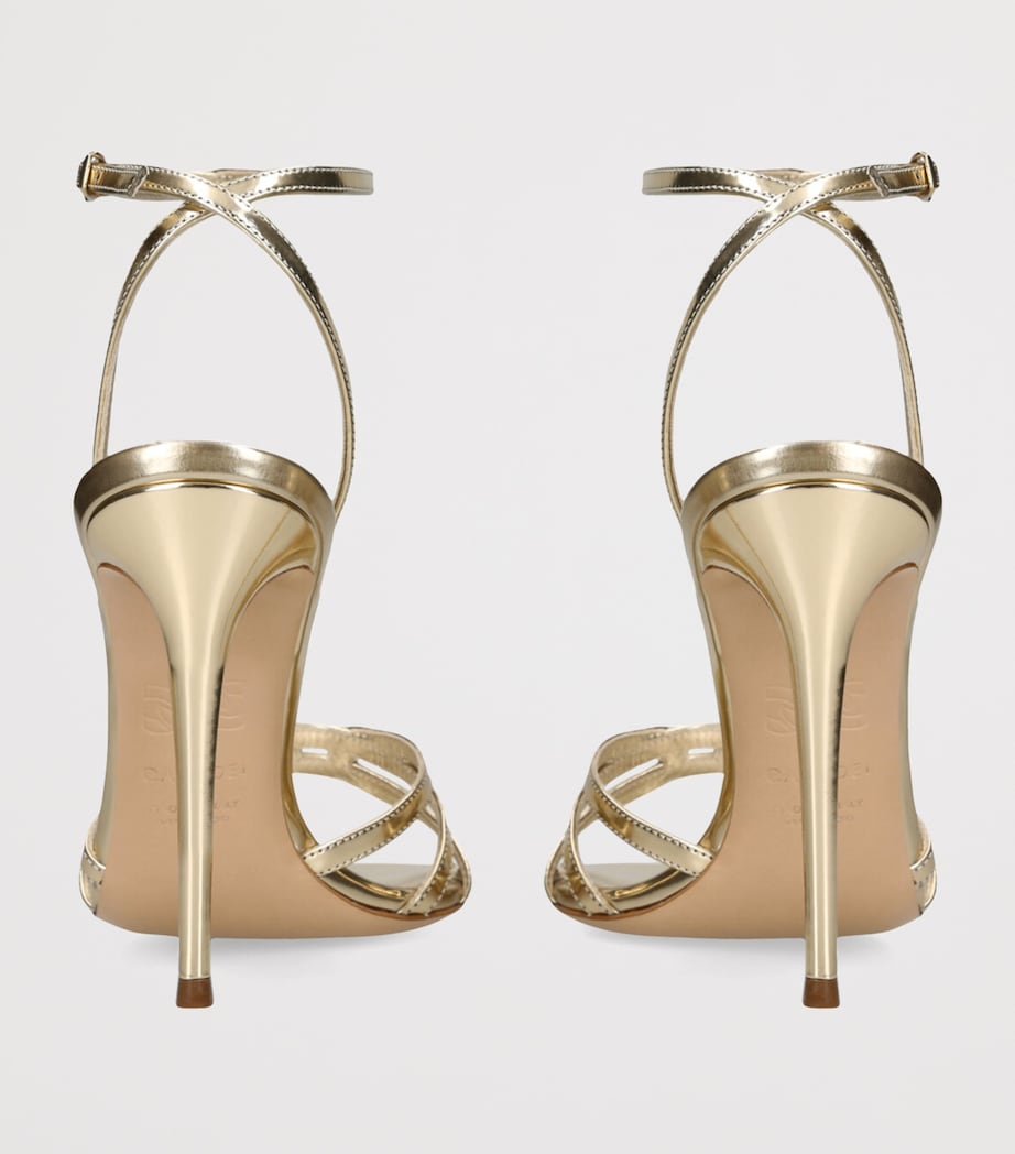 Leather Julia Heeled Sandals 100 GOLD Image 2
