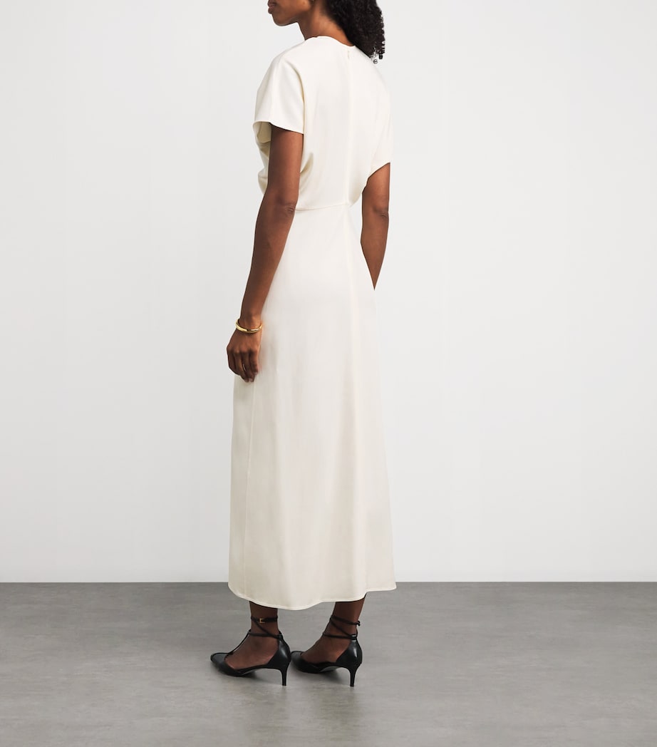 Satin Zadig Midi Dress IVORY Image 3