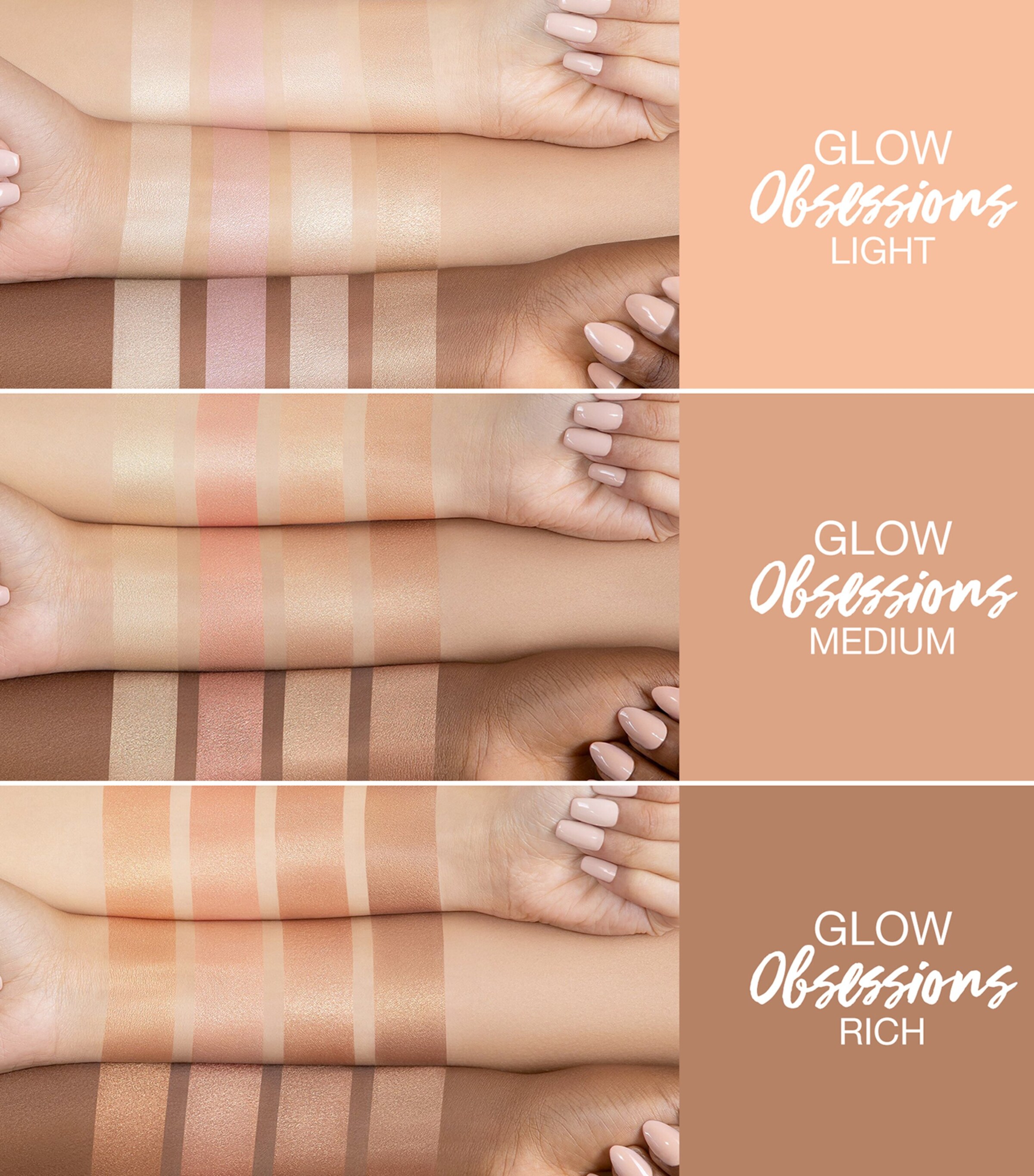 Huda Beauty Glow Obsessions Highlighter Palette Light Image 3