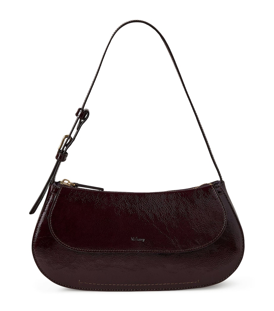 Mulberry Patent Leather Clovelly Shoulder Bag Deep Aubergine Image 1