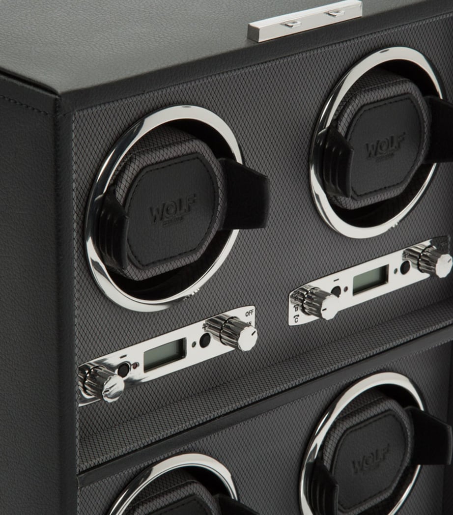 Vegan Leather Classic 4-Piece Watch Winder BLACK Image 4