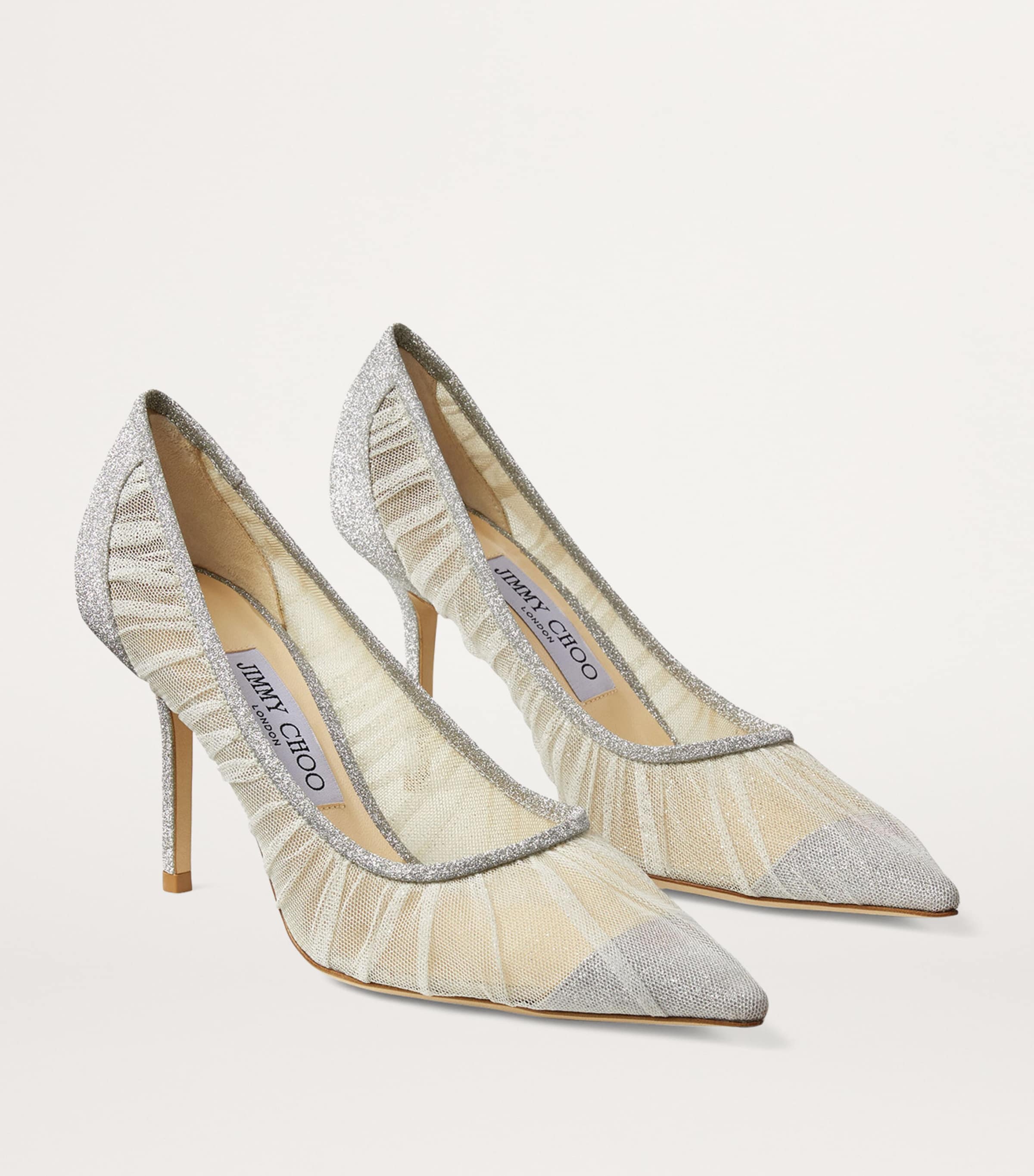 Jimmy Choo Love 85 Mesh Glitter Pumps Black Image 3