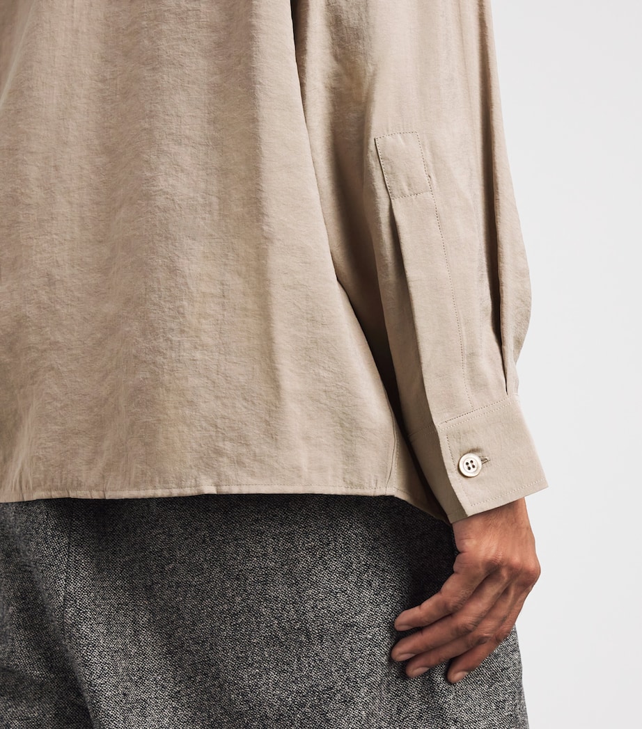 Studio Nicholson Mens Modal-Blend Emper Shirt Taupe Image 3
