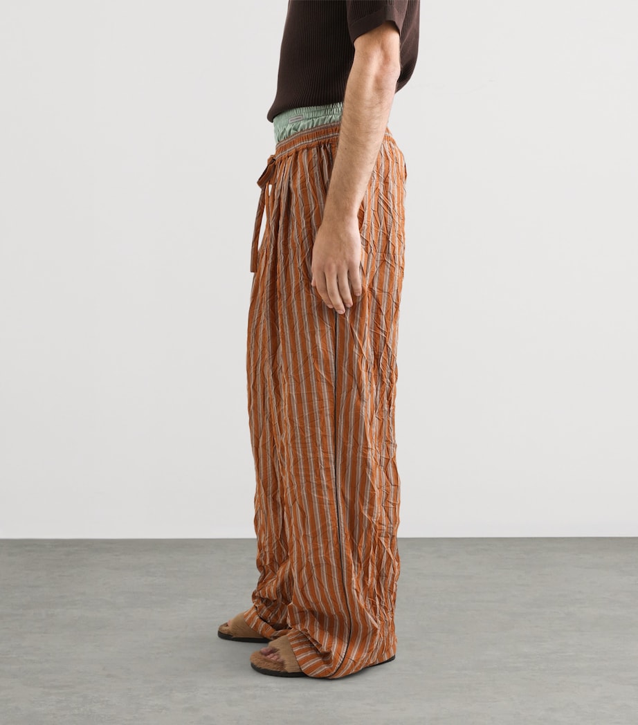 Dolce&Gabbana Mens Striped Crinkle Trousers Stri Image 5