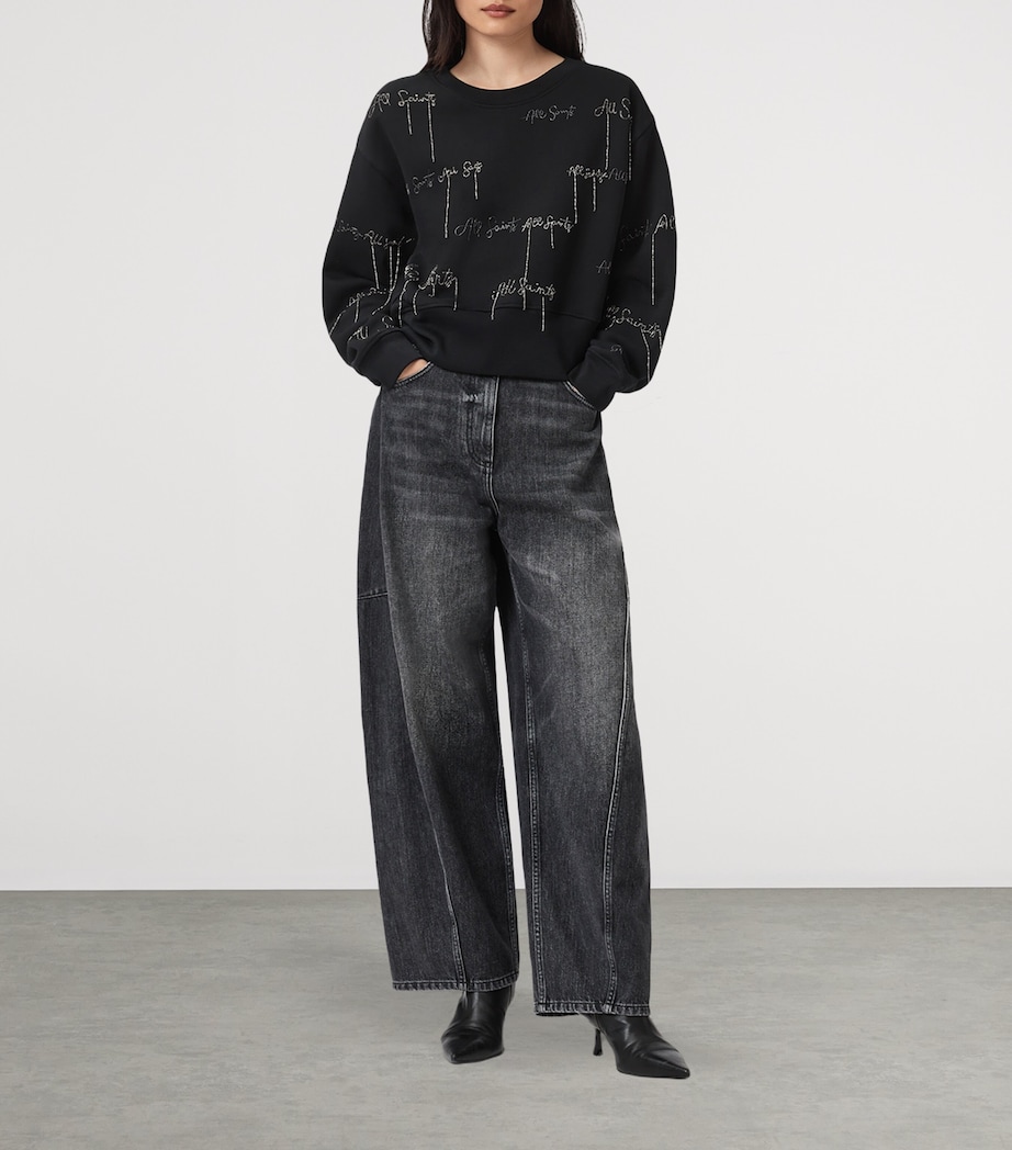 Embellished Separo Sweatshirt BLACK Image 2