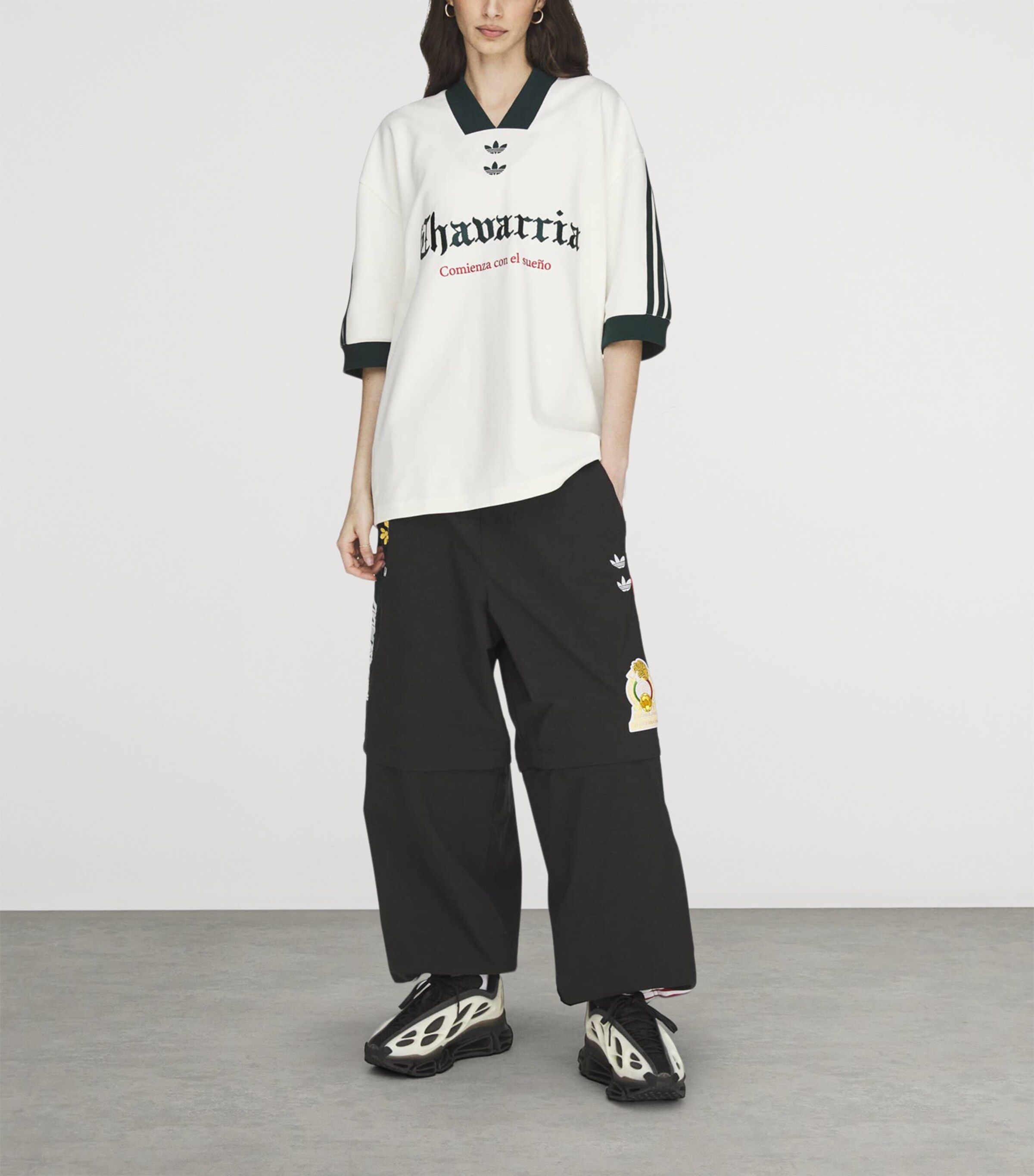 Willy Chavarria Mens x adidas Originals Soccer T-Shirt Off White Image 2