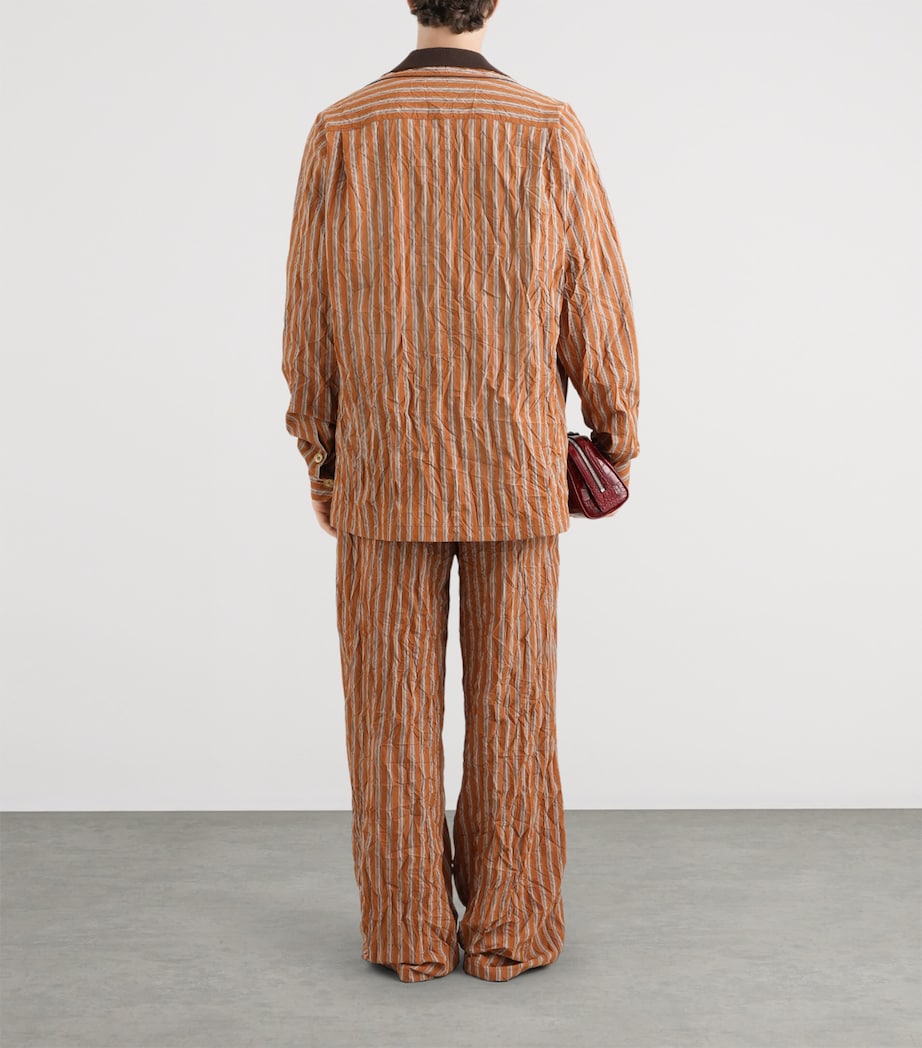 Dolce&Gabbana Mens Crinkle Stripe Shirt Striped Image 3