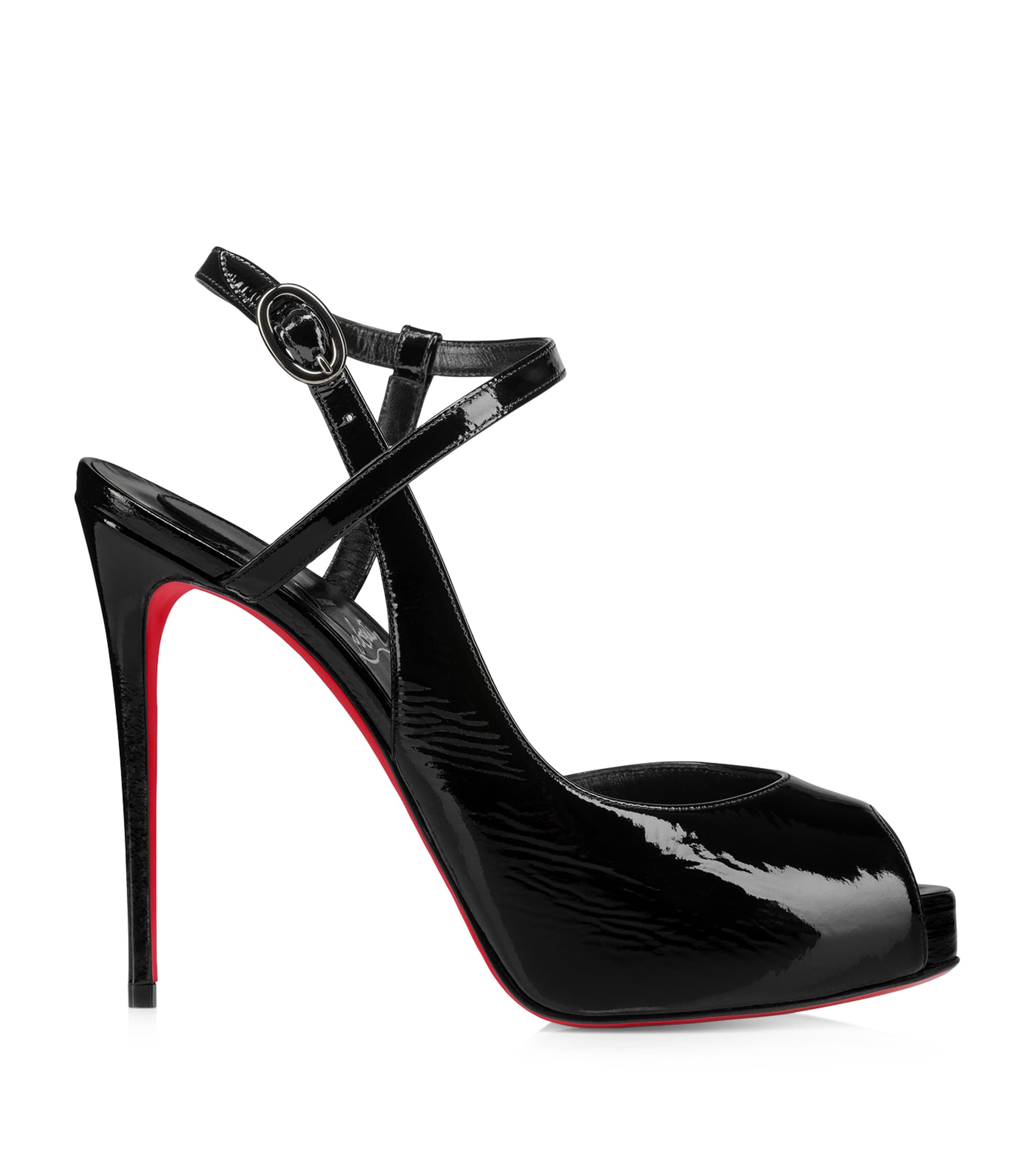 Christian Louboutin Jenlove Alta Leather Peep Toe Pumps 120 Harrods UK