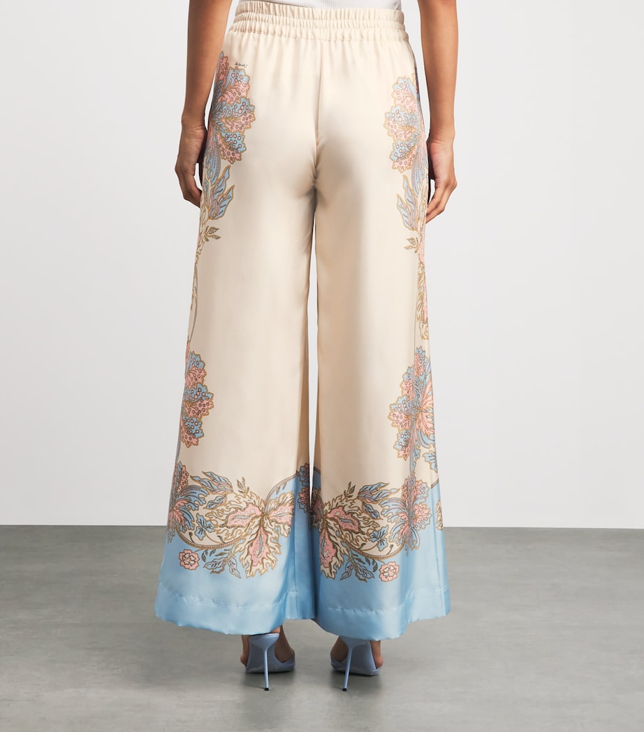 La Doublej Womens Silk Wide-Leg Palazzo Trousers Swathe Placée Image 5