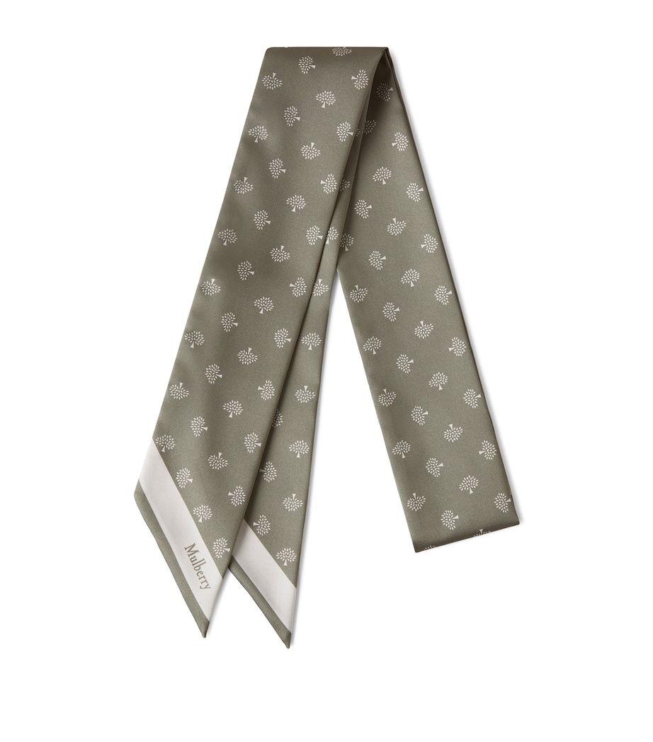 Mulberry Mulberry Tree Skinny Scarf Linen Green Image 1