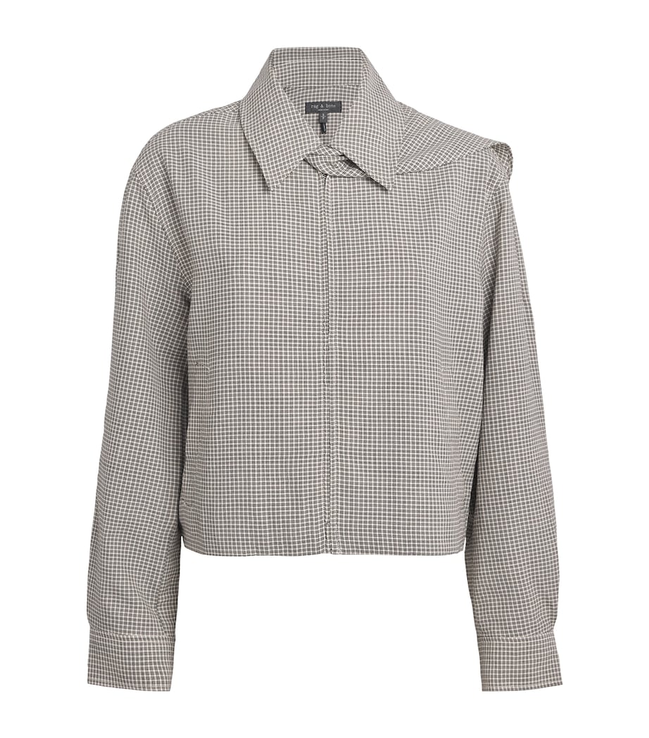 Rag & Bone Womens Wool Plaid Krista Bomber Jacket Blackpld Image 1
