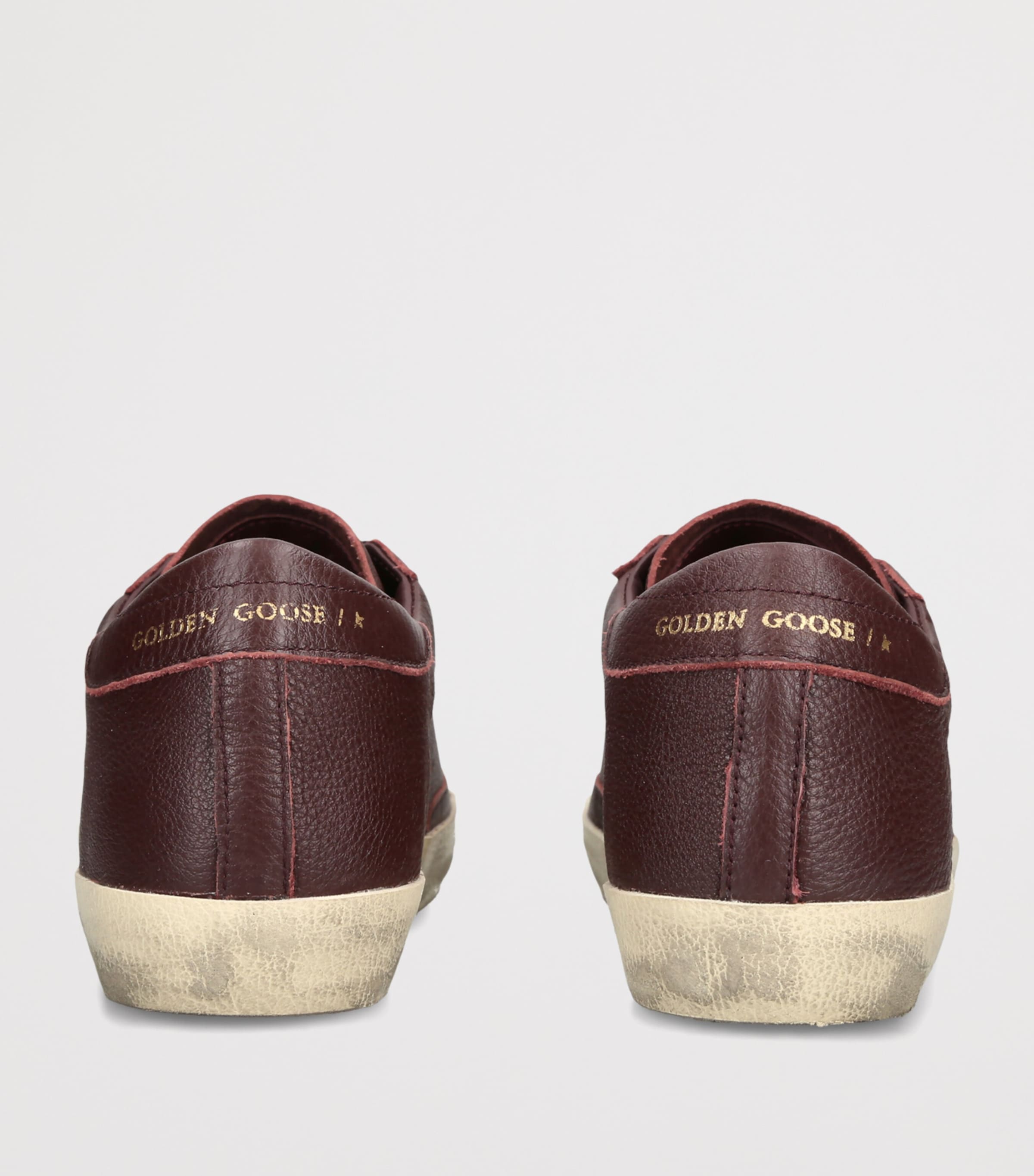 Golden Goose Leather Superstar Sneakers Wine Image 4