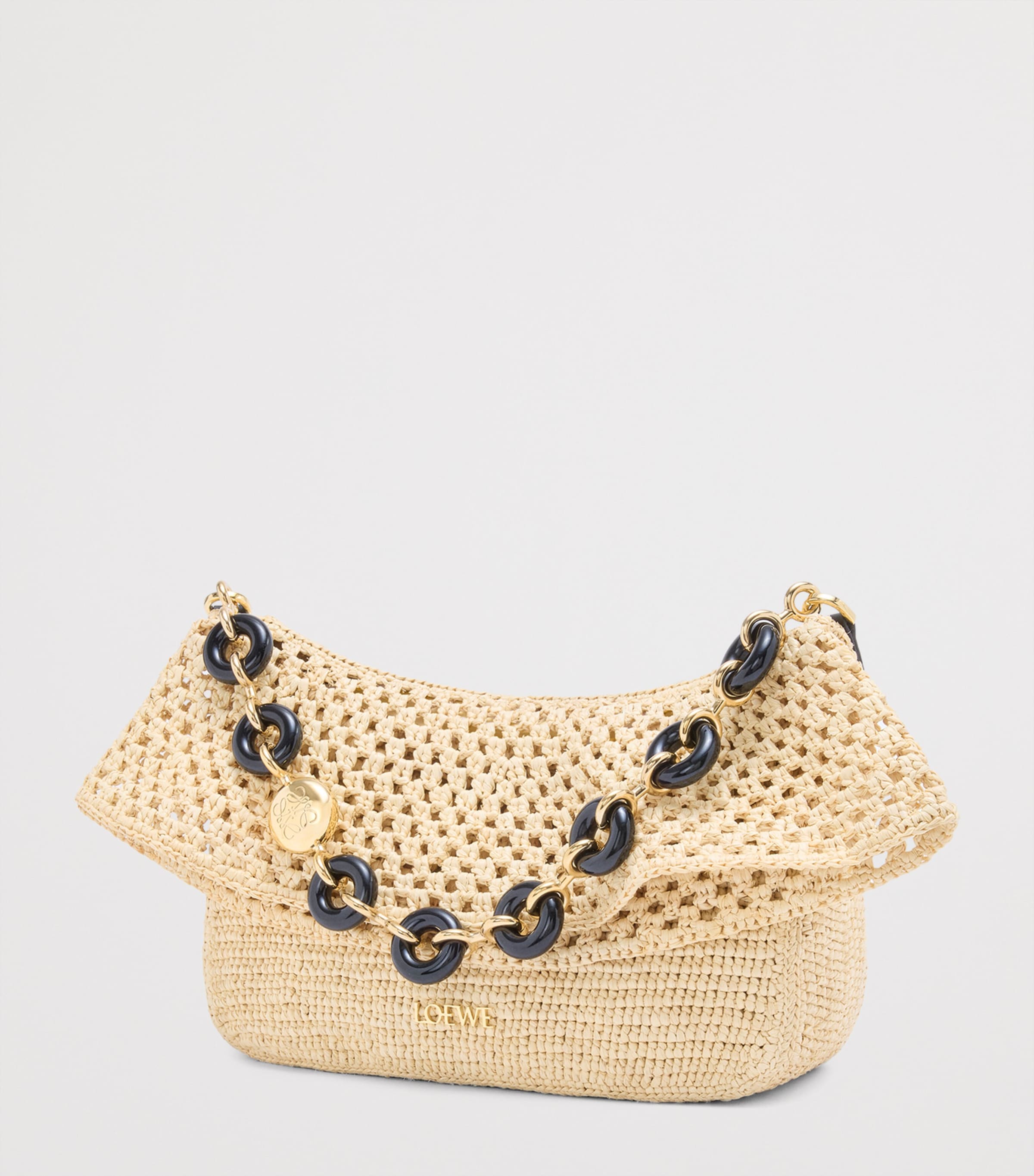 LOEWE x Paula's Ibiza Medium Raffia Ola Shoulder Bag Natural Image 3