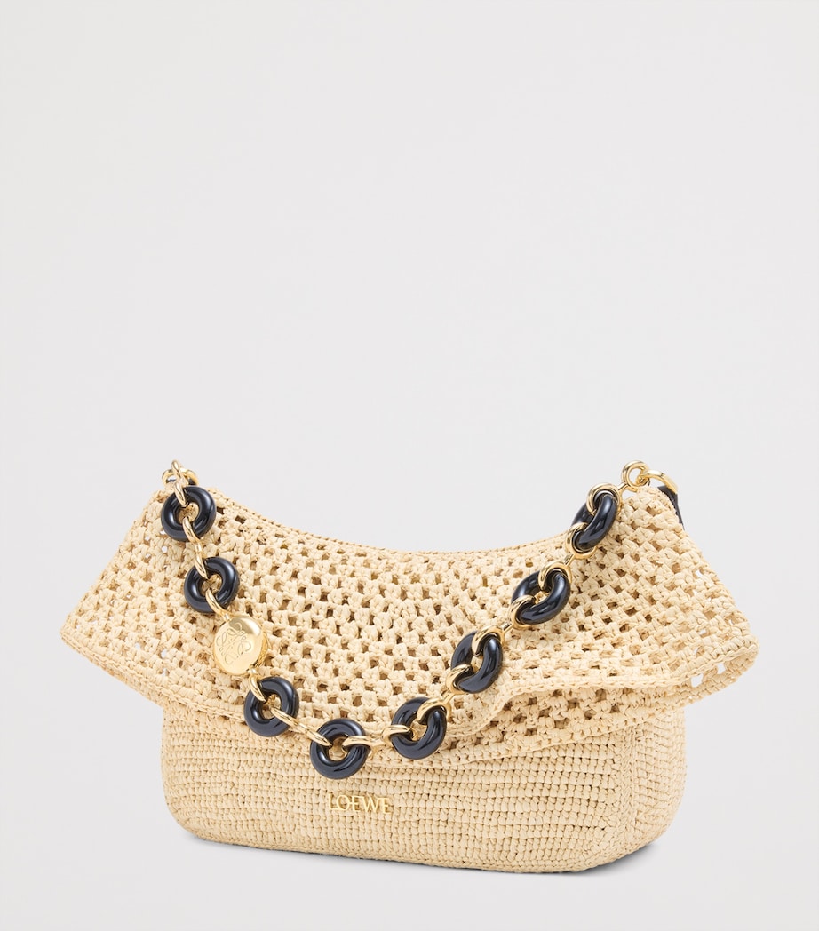 x Paula's Ibiza Medium Raffia Ola Shoulder Bag NATURAL Image 3