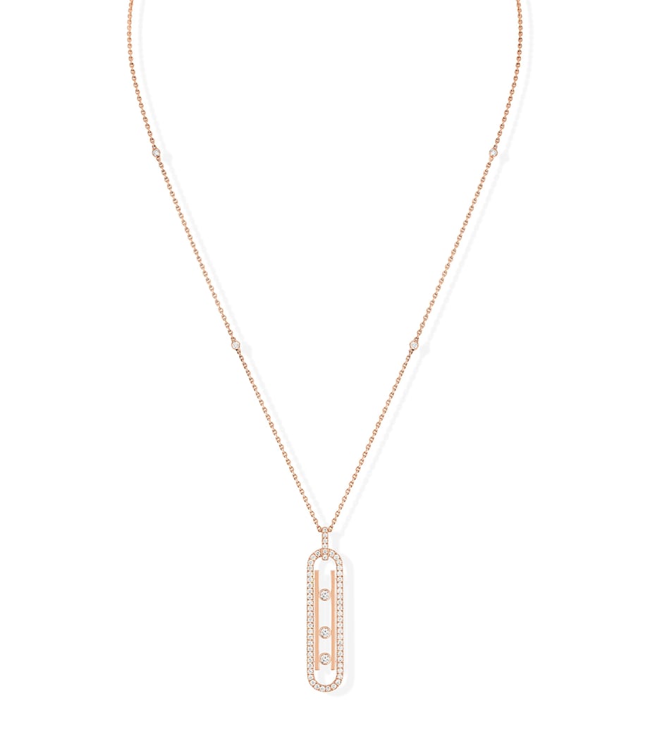 Rose Gold and Diamond Move 10th Birthday Necklace PINK GOLD Image 1