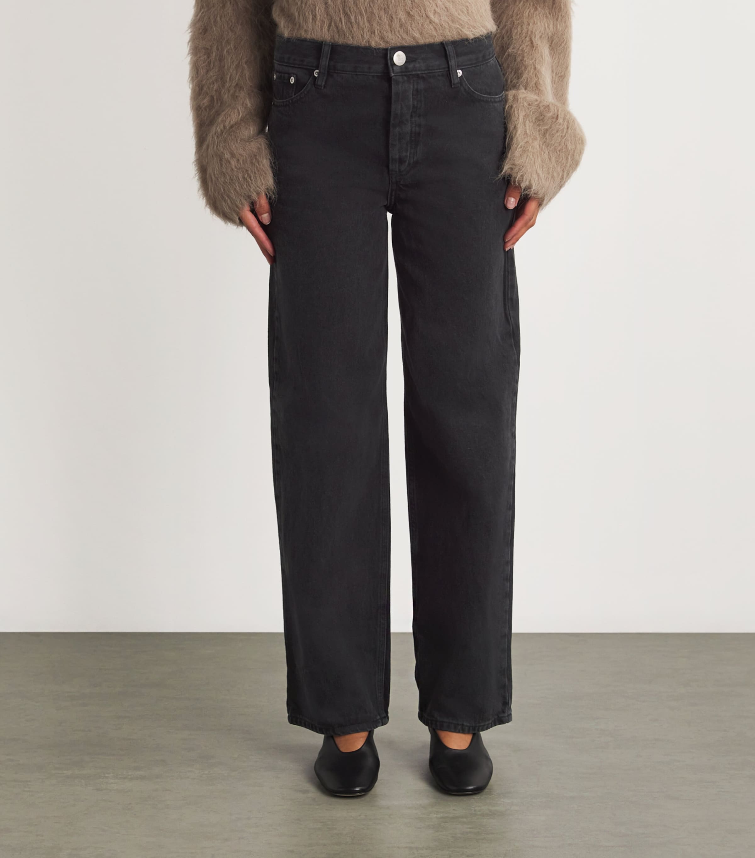 By Malene Birger Black Organic Denim Wide-Leg Vinola Jeans