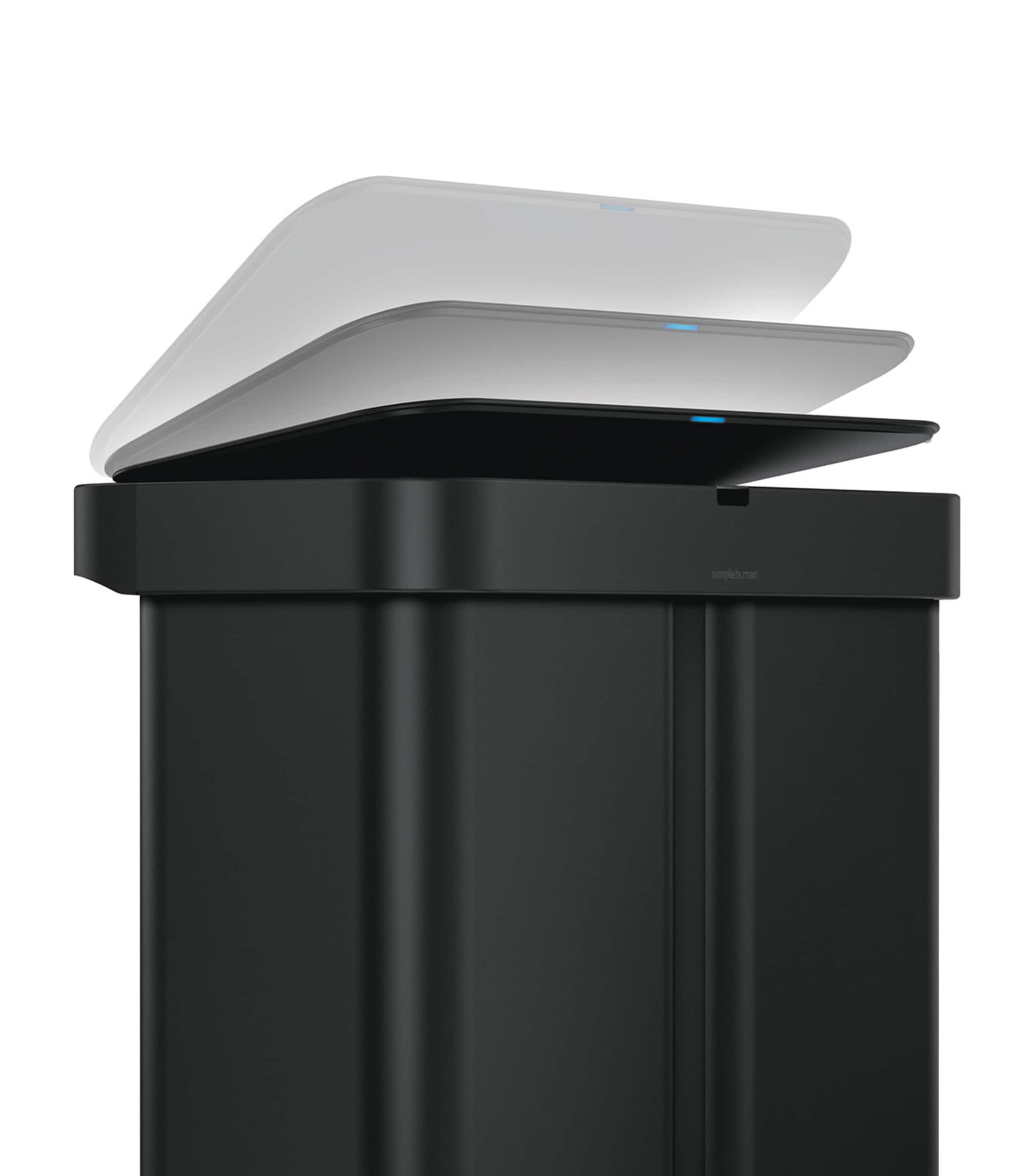Rectangular Dual Compartment Sensor Bin (58L) BLACK Image 4