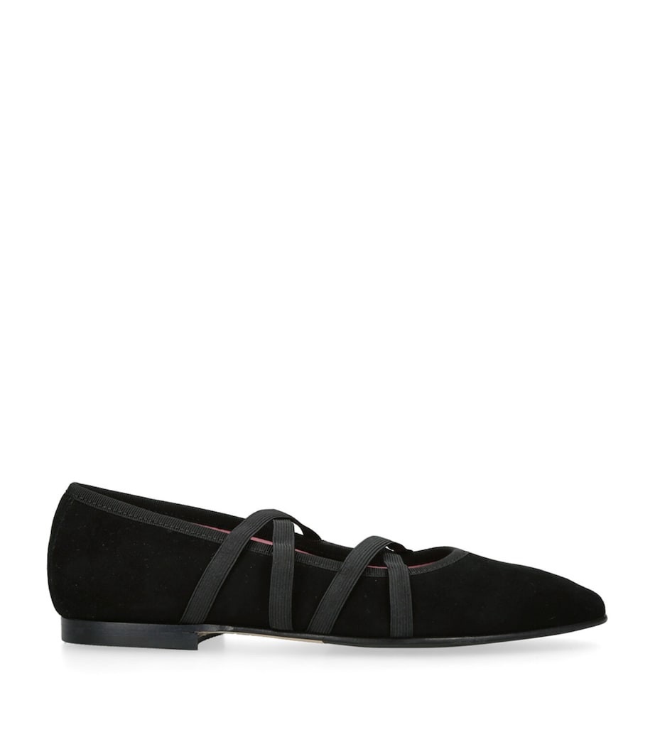 Carel Paris Suede Tutu Ballet Flats Black Image 1