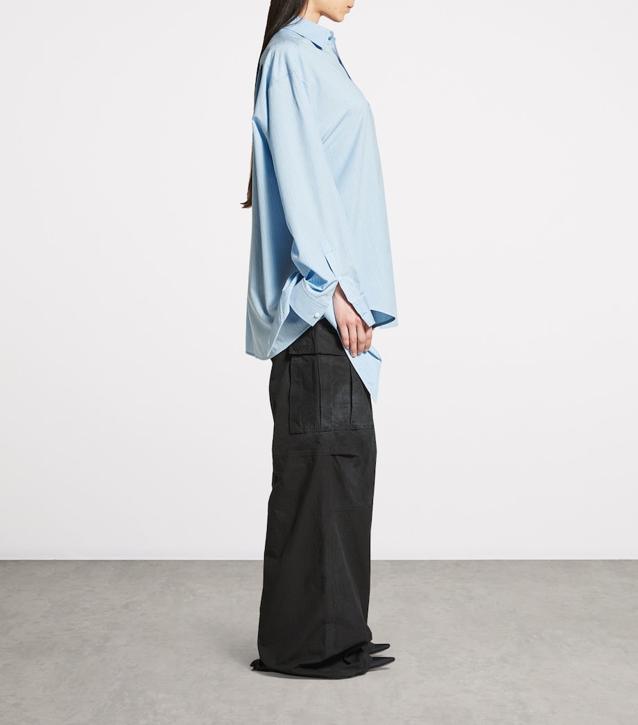 Balenciaga Womens Cotton-Blend Knotted-Cuff Shirt Image 5
