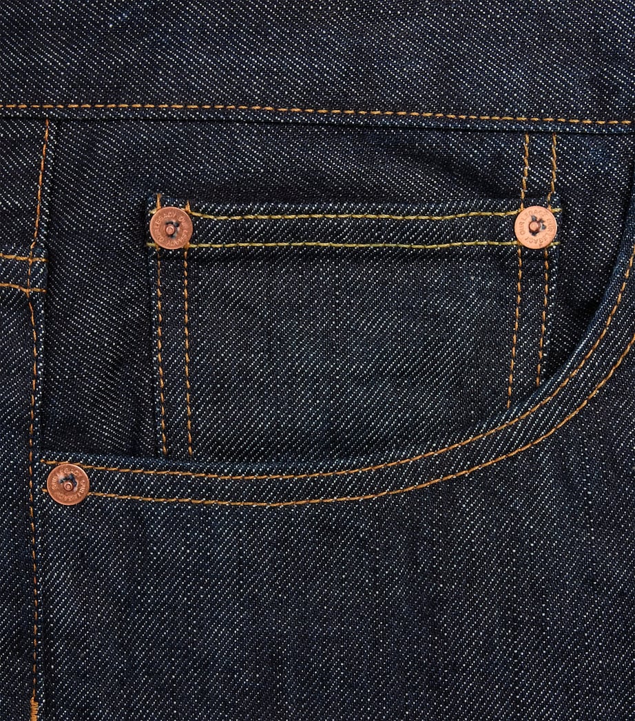 Our Legacy Mens Third Cut Wide-Leg Jeans Blue Selvedge Image 6