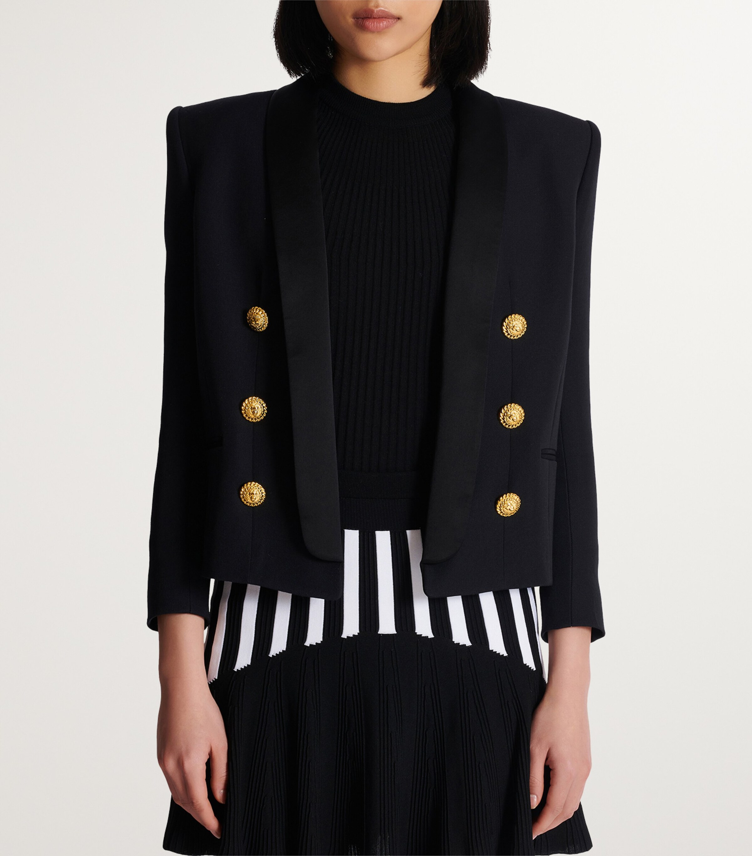 Wool Cropped Blazer EAP NOIR/NOIR Image 4