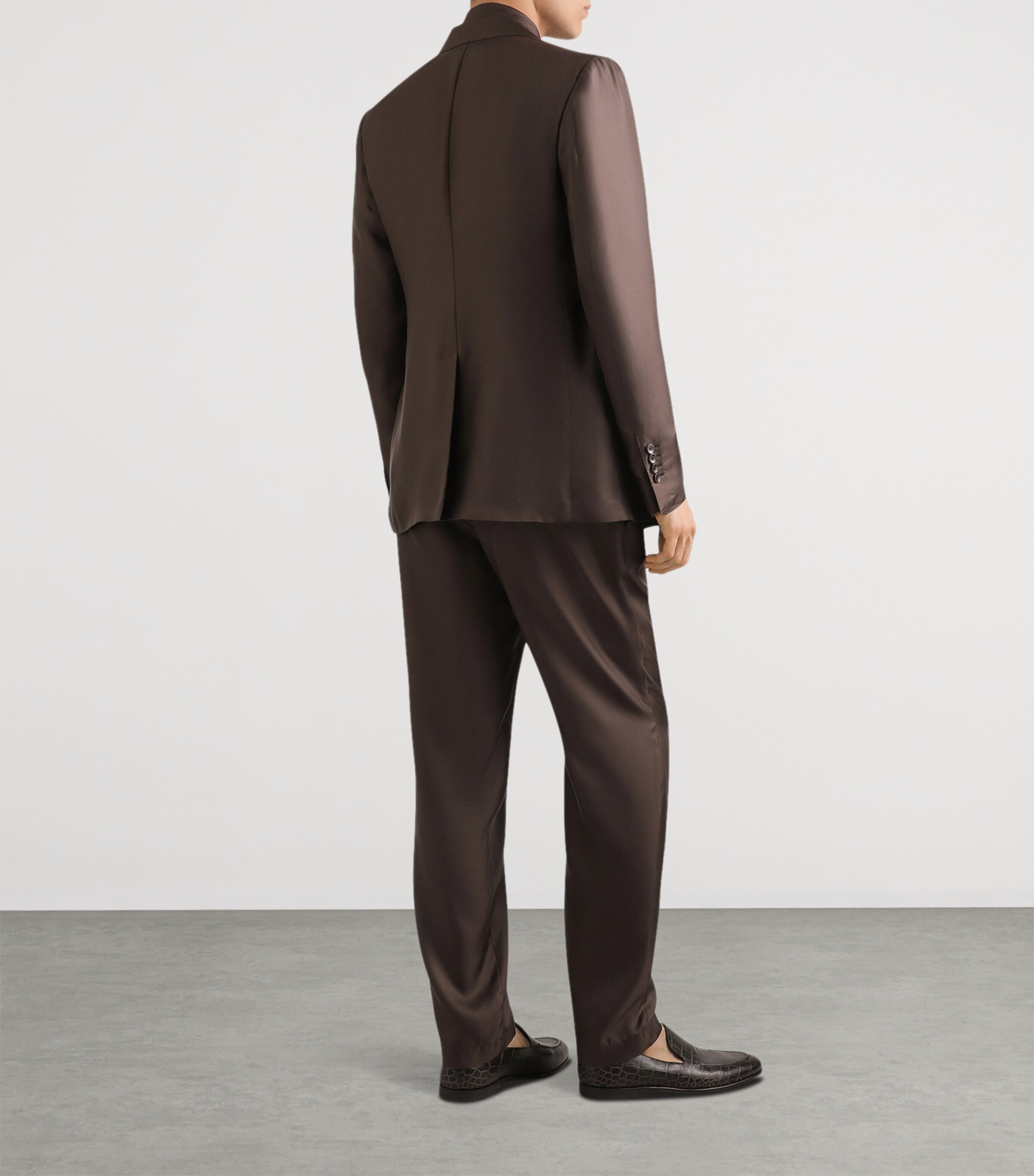 Dolce&Gabbana Mens Silk Shirt Brown Image 3