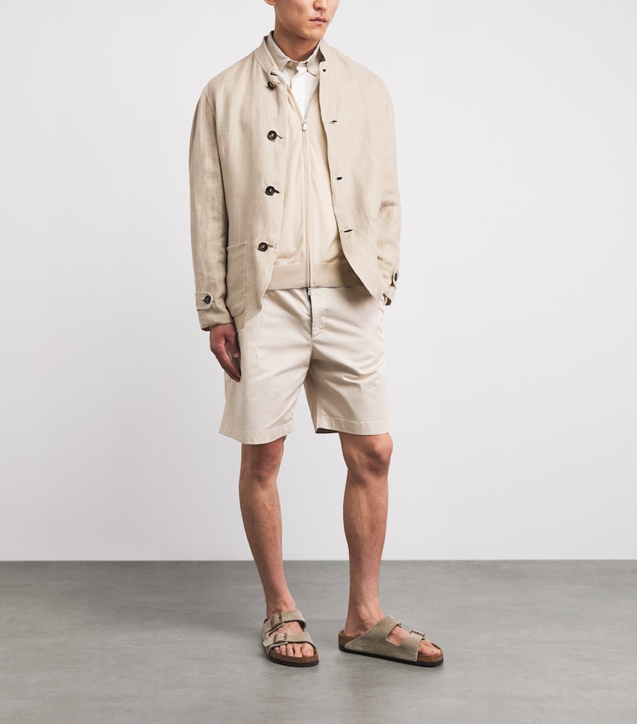 Eleventy Mens Linen-Silk Reversible Jacket Avorio, Sabbia Image 2