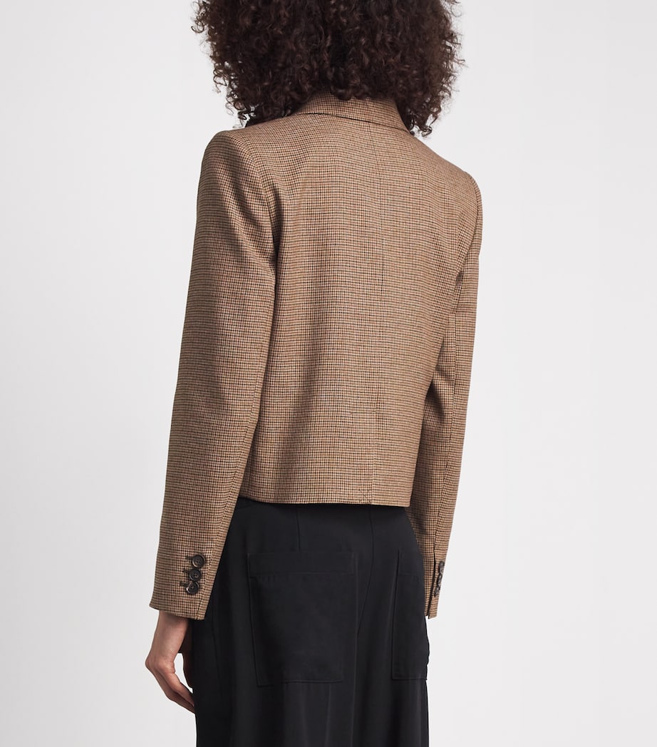 ME+EM Womens Slim Cropped Blazer Pecan Brown Multi Image 5