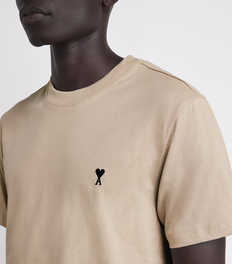 Cotton Embroidered Ami De Coeur T-Shirt 229 - CAFE CREME Image 6