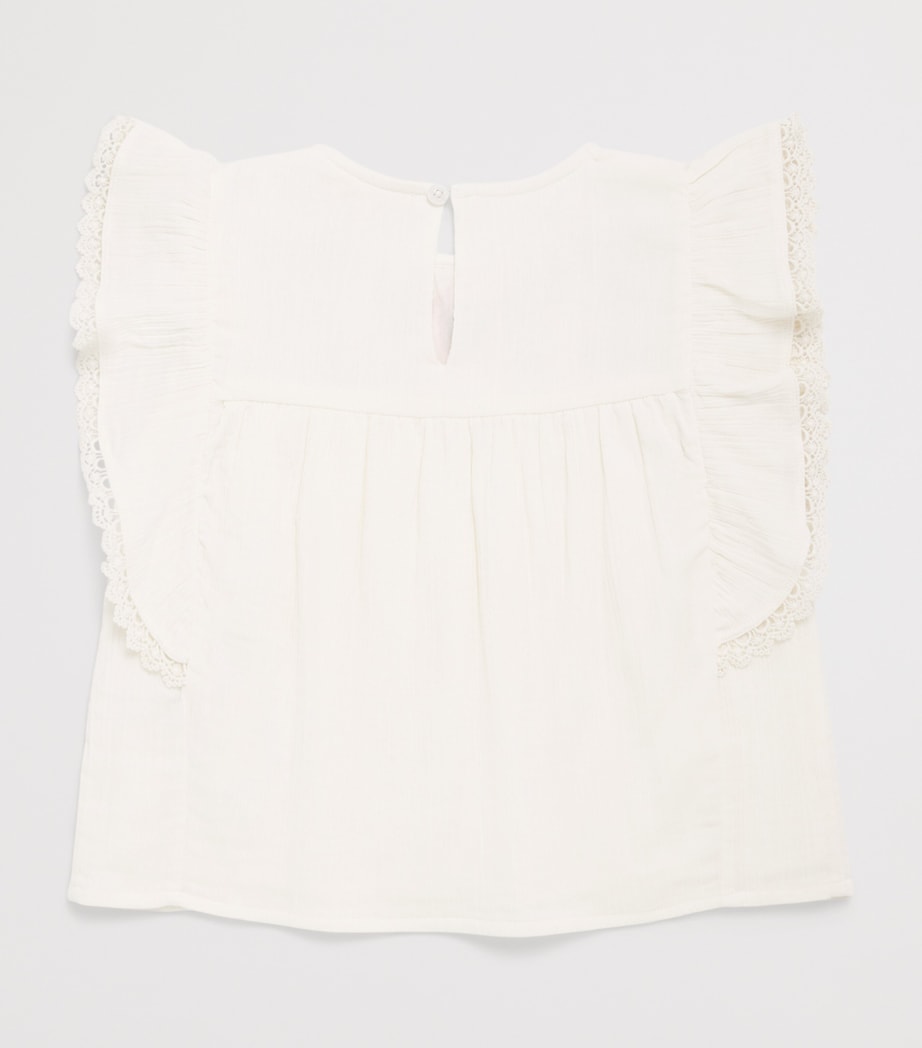 Louise Misha Cotton Malya Blouse (5-10 Years) Off White Image 2