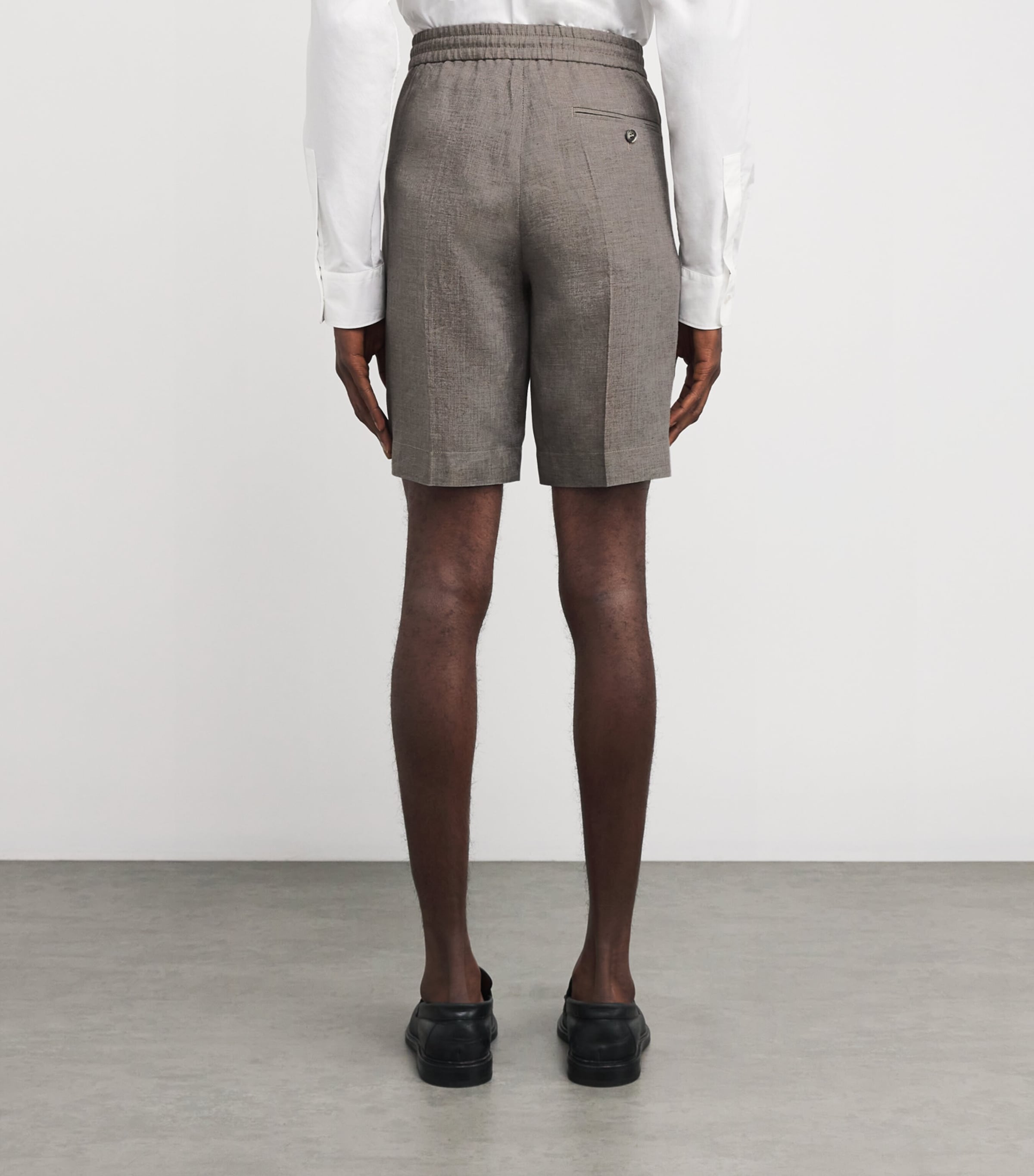 Linen Drawstring Shorts SMOKE GREY Image 4