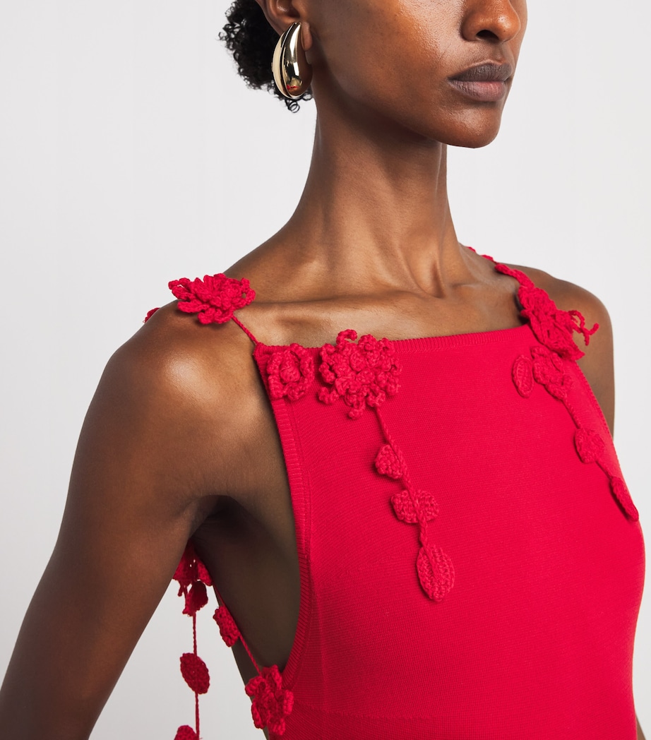 Cult Gaia Womens Knitted Giuliana Midi Dress Vermilion Image 3