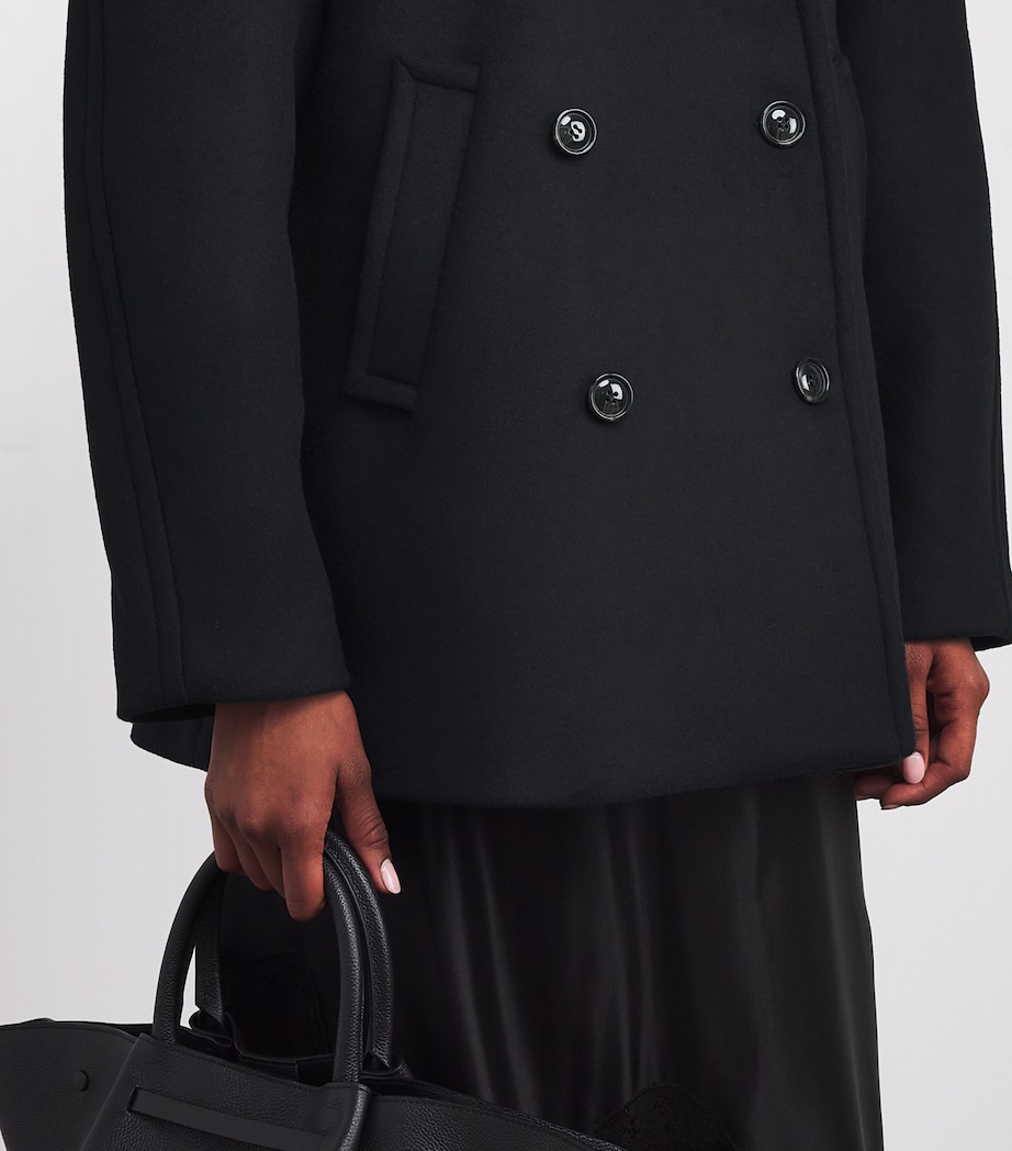 Wool Celo Pea Coat 0999 BLACK Image 6