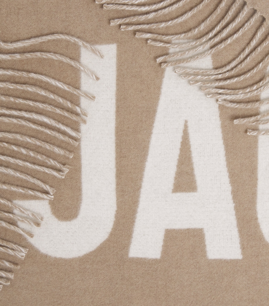 Jacquemus Virgin Wool Logo Scarf Taupe Image 4