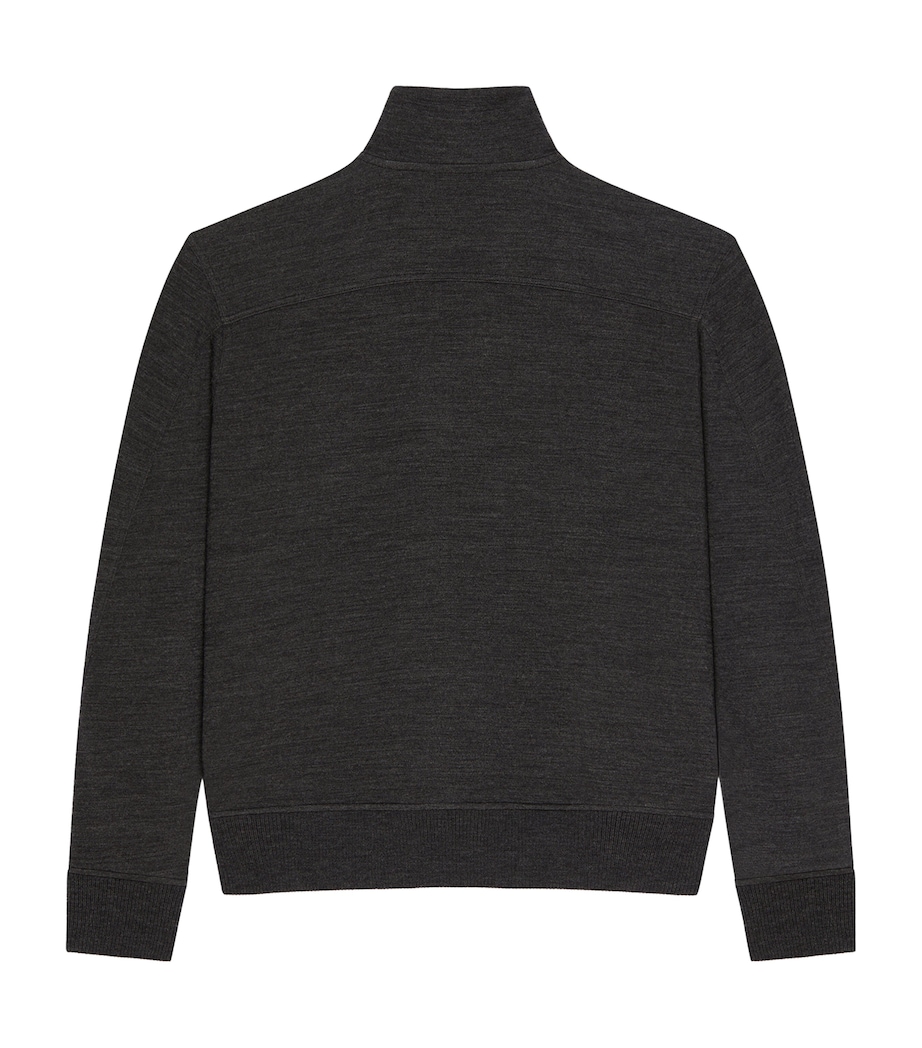Wool Zip-Up Sweater GREY/BROWN Image 2