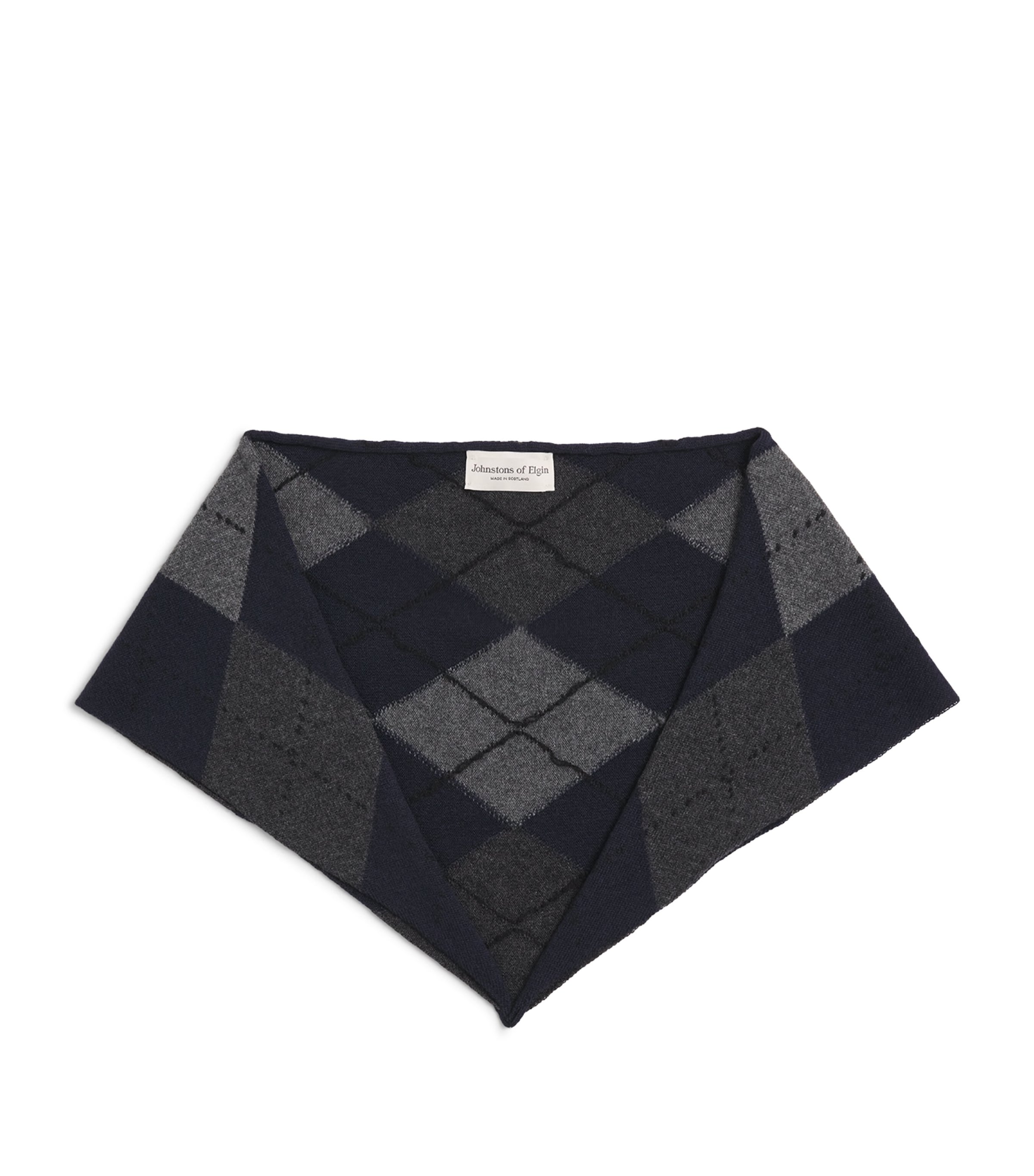 Cashmere Argyle Clan Bandana JU1613 DARK NAVY Image 1
