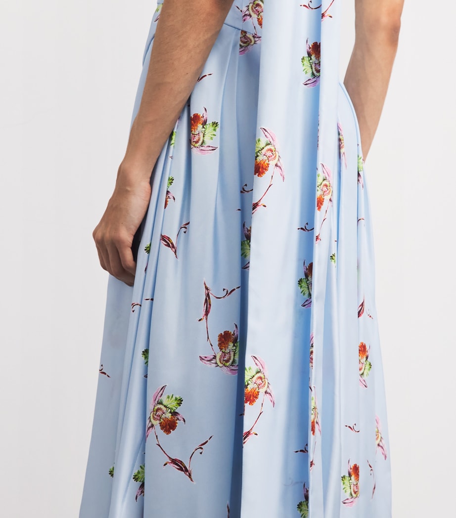 Emilia Wickstead Womens Silk Twill Desde Maxi Dress Blue Lily Image 5