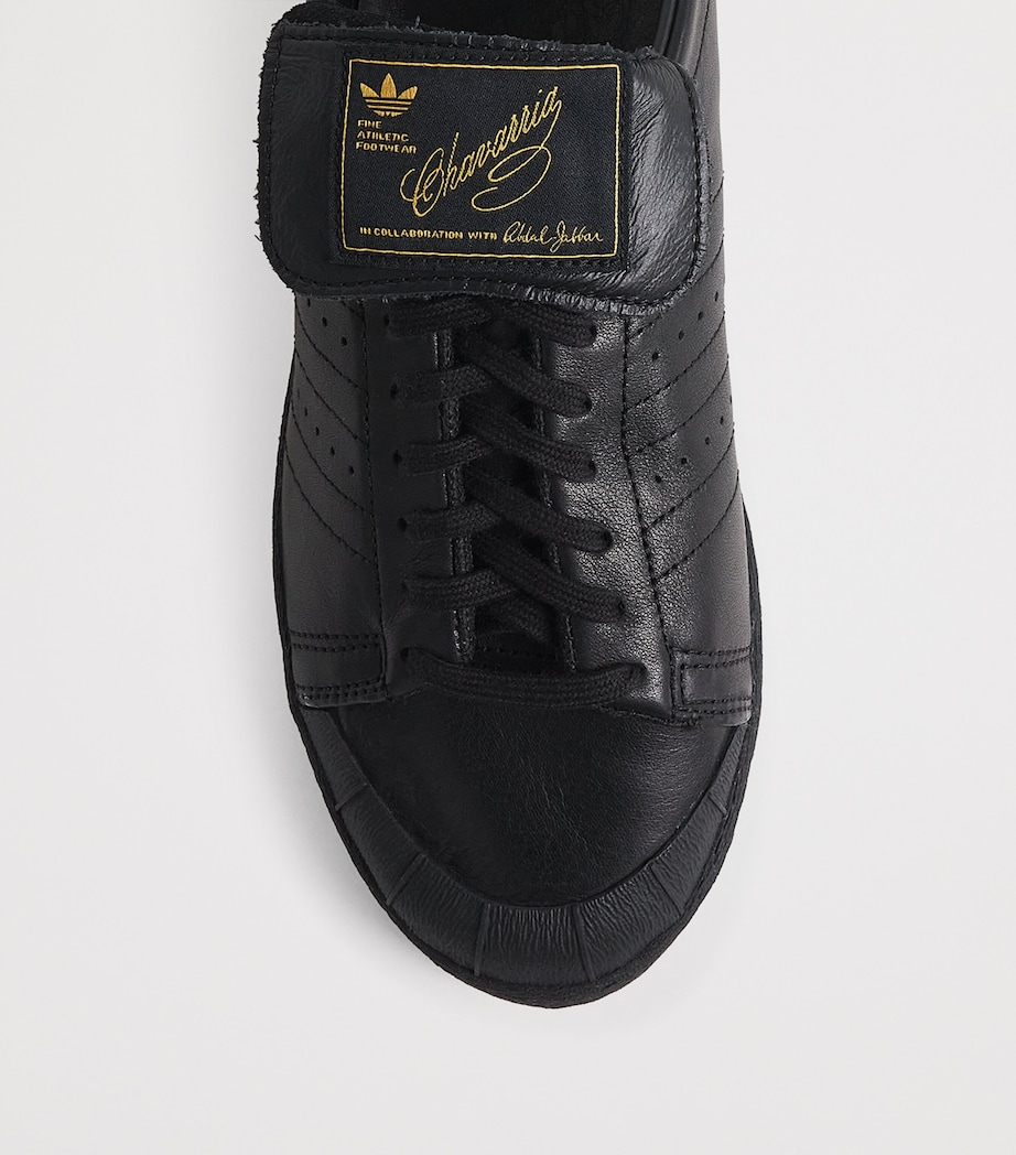 x adidas Leather Jabbar Low Sneakers BLACK/RED Image 5