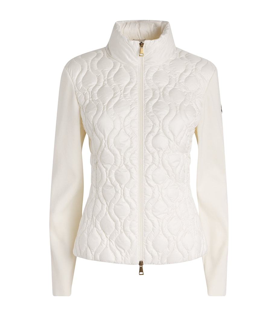 Moncler Womens Cotton Quilted Hybrid Cardigan Image 1