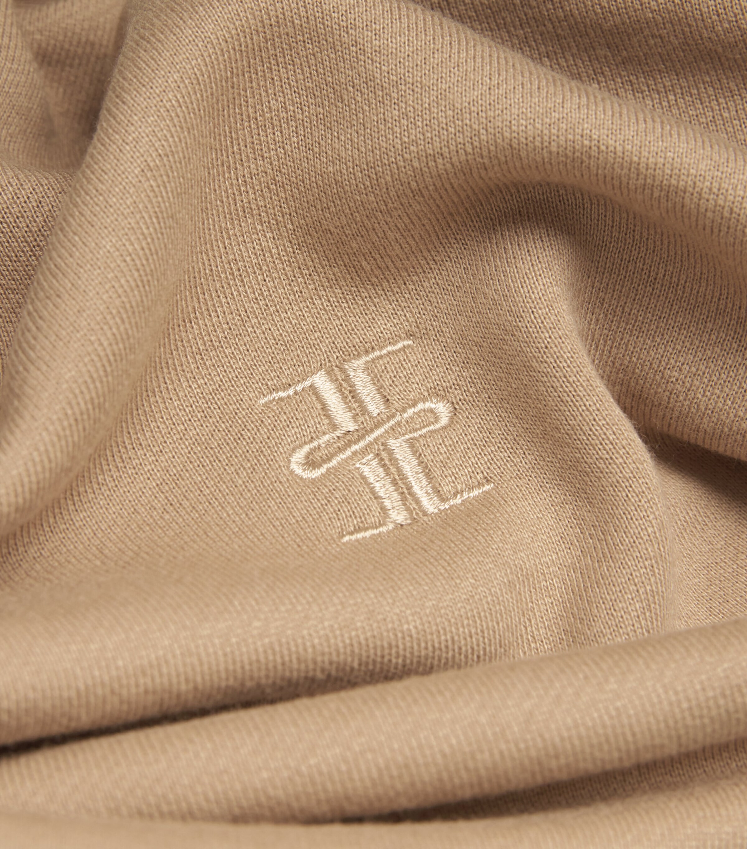 Cotton-Blend Half-Zip Cropped Sweatshirt TAUPE TPE Image 5