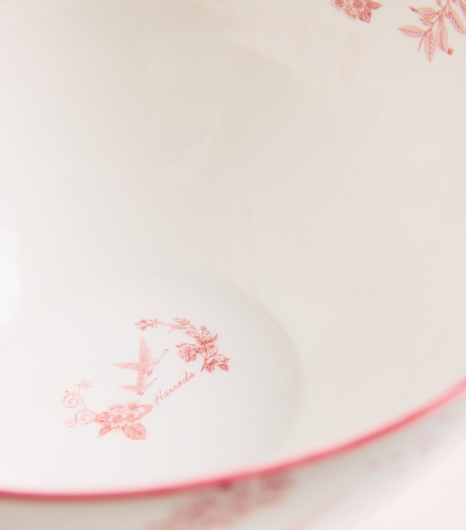 Harrods Fine Bone China Toile Bowl (22.5cm) Pink Image 2