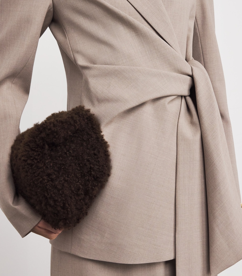 Wool-Blend Side-Tie Blazer 0005962 HICKRY MLNGE Image 6