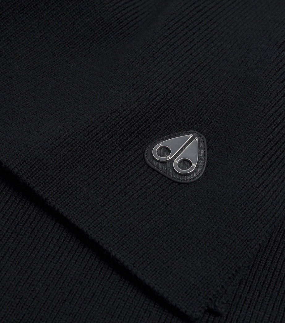 Wool Parnis Logo Scarf BLACK - 292 Image 4