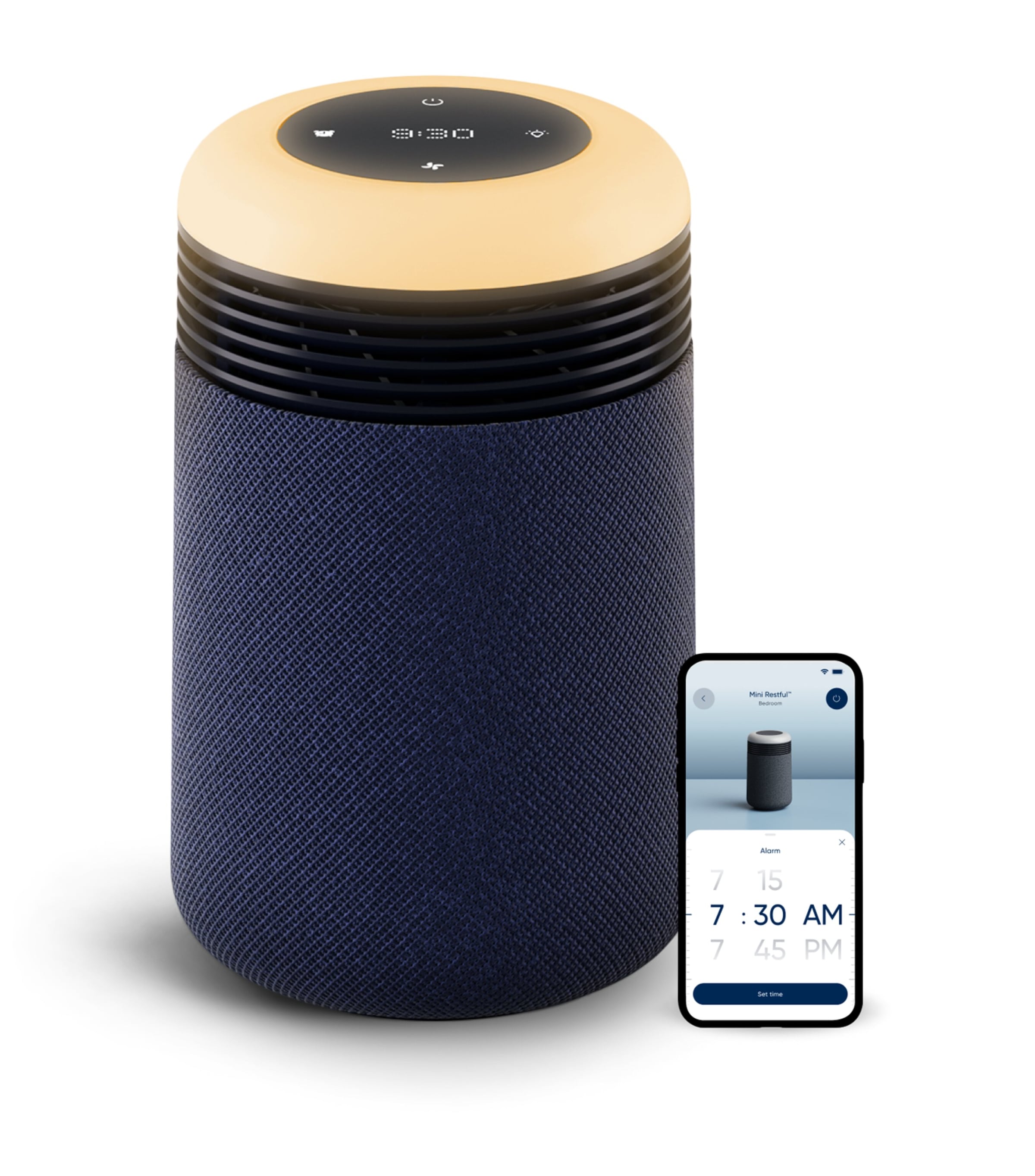 Blueair Mini Restful Sunrise Clock Air Purifier Navy Image 1