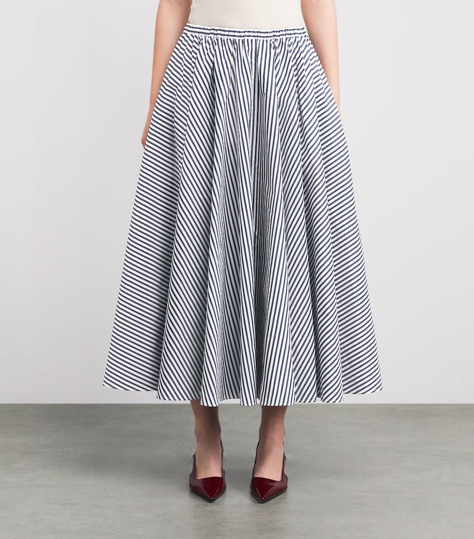 Patou Womens Stripe Midi Skirt Offshore Stripe Image 4