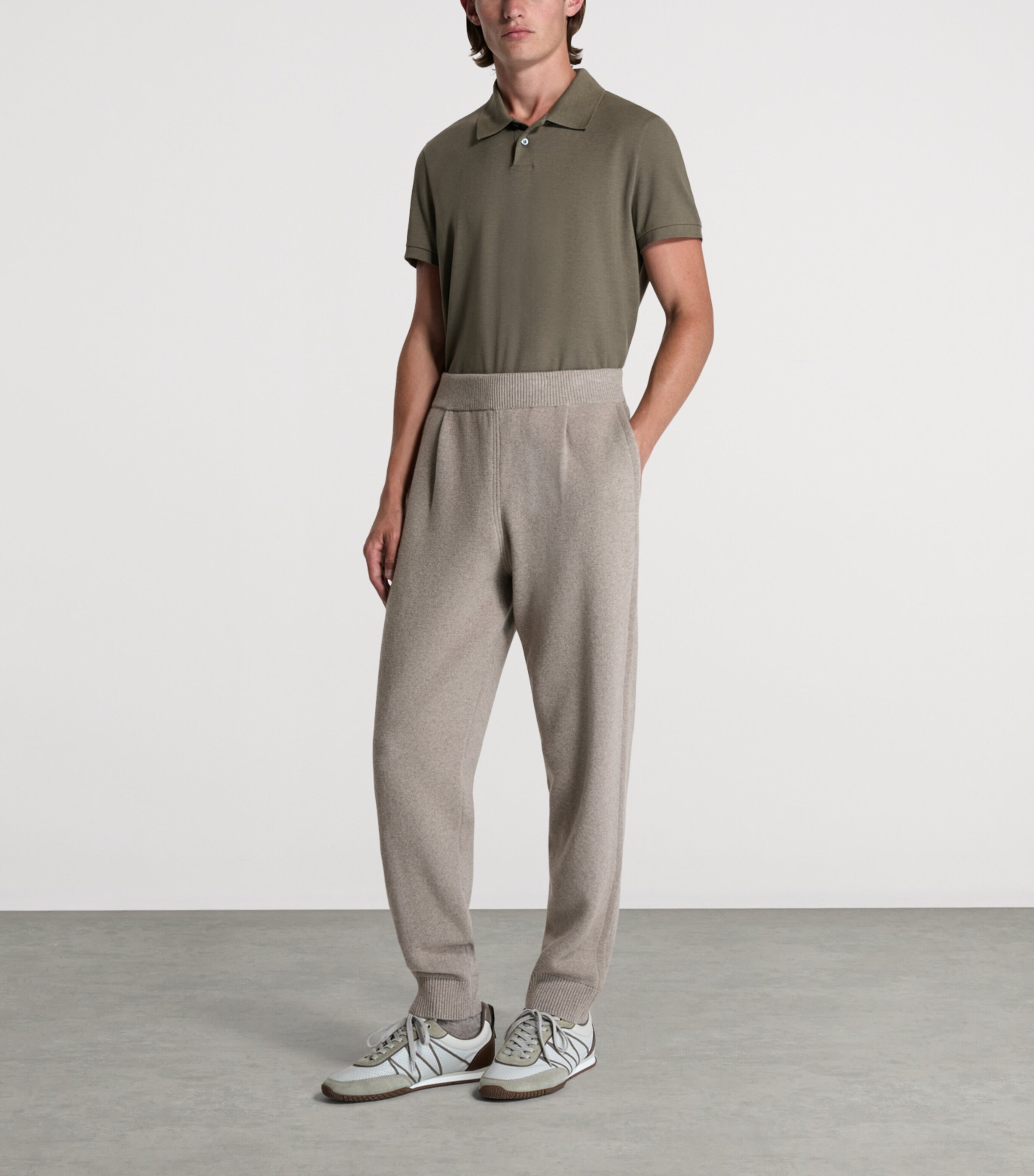 Dunhill Mens Cotton-Cashmere Athluxury Sweatpants Natural Image 2
