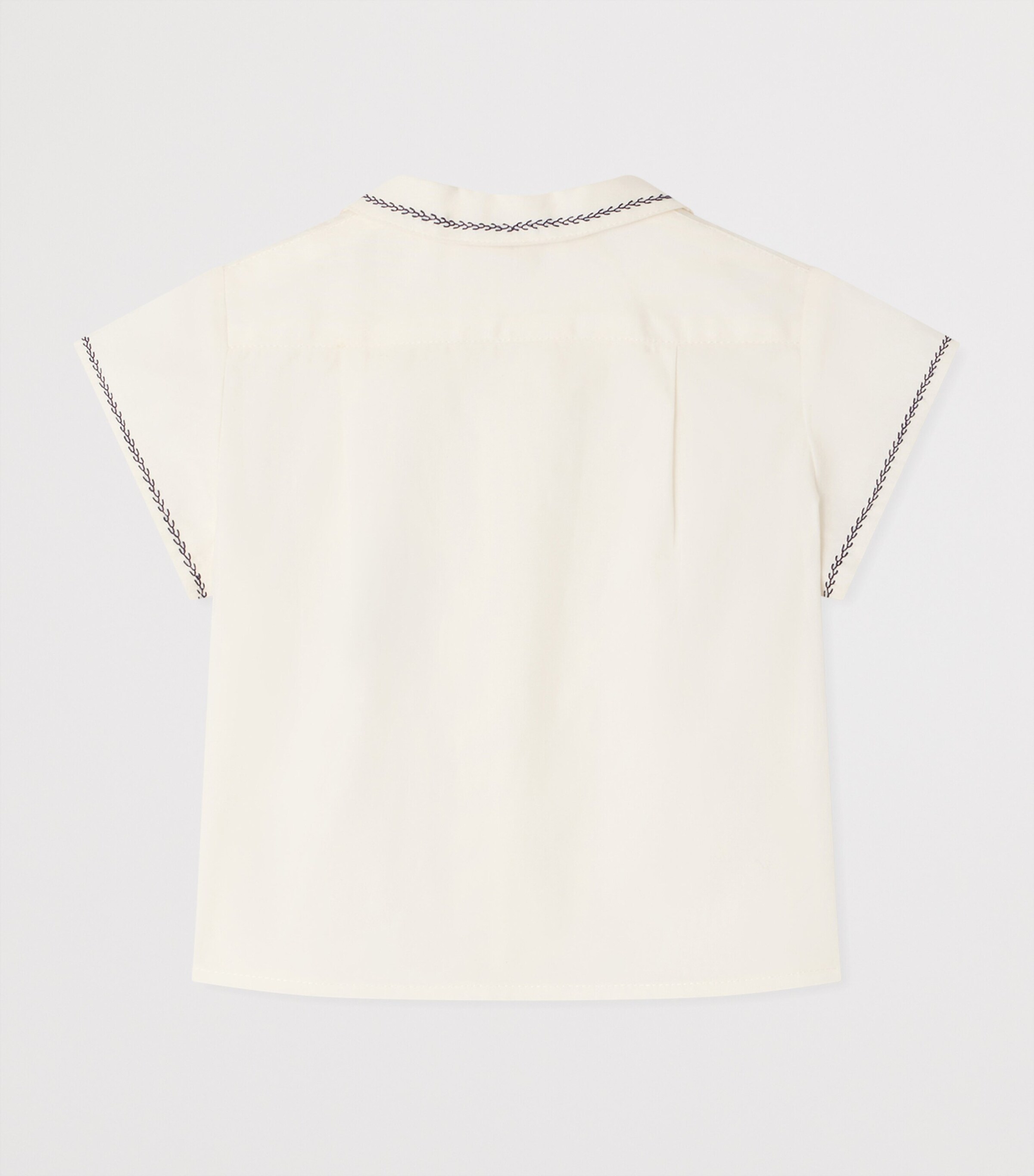 Bonpoint Cotton Shirt (6-18 Months) Upb Blanc Lait Image 2