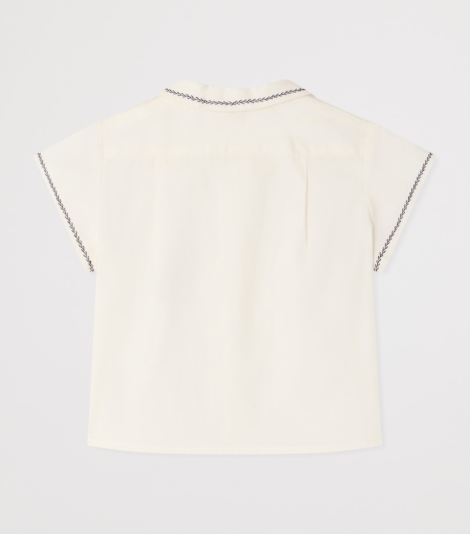 Bonpoint Cotton Shirt (6-18 Months) Upb Blanc Lait Image 2